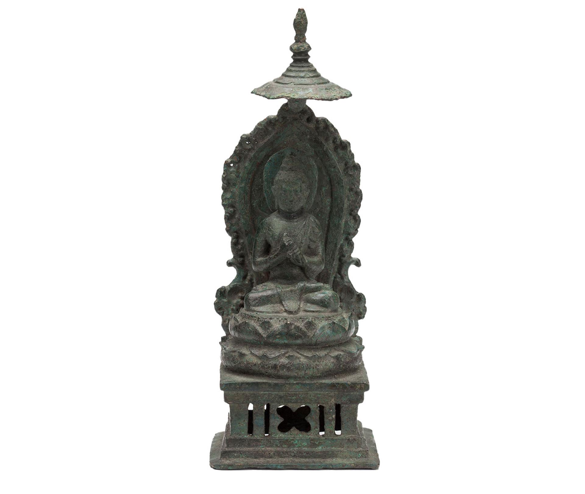 Figure, of Dhynibuddha Vairochana, bronze, Java (Indonesia, 800s → 900s