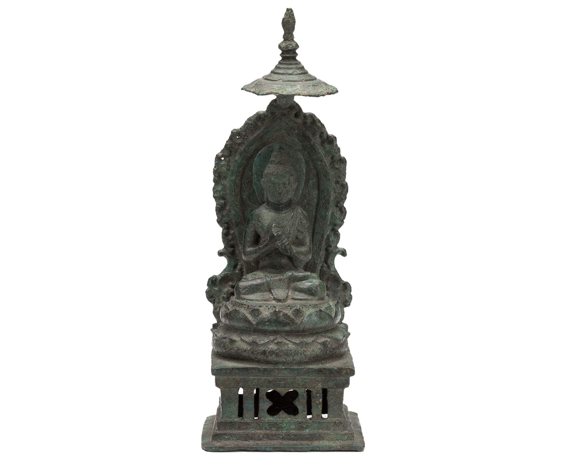 Figure, of Dhynibuddha Vairochana, bronze, Java (Indonesia, 800s → 900s