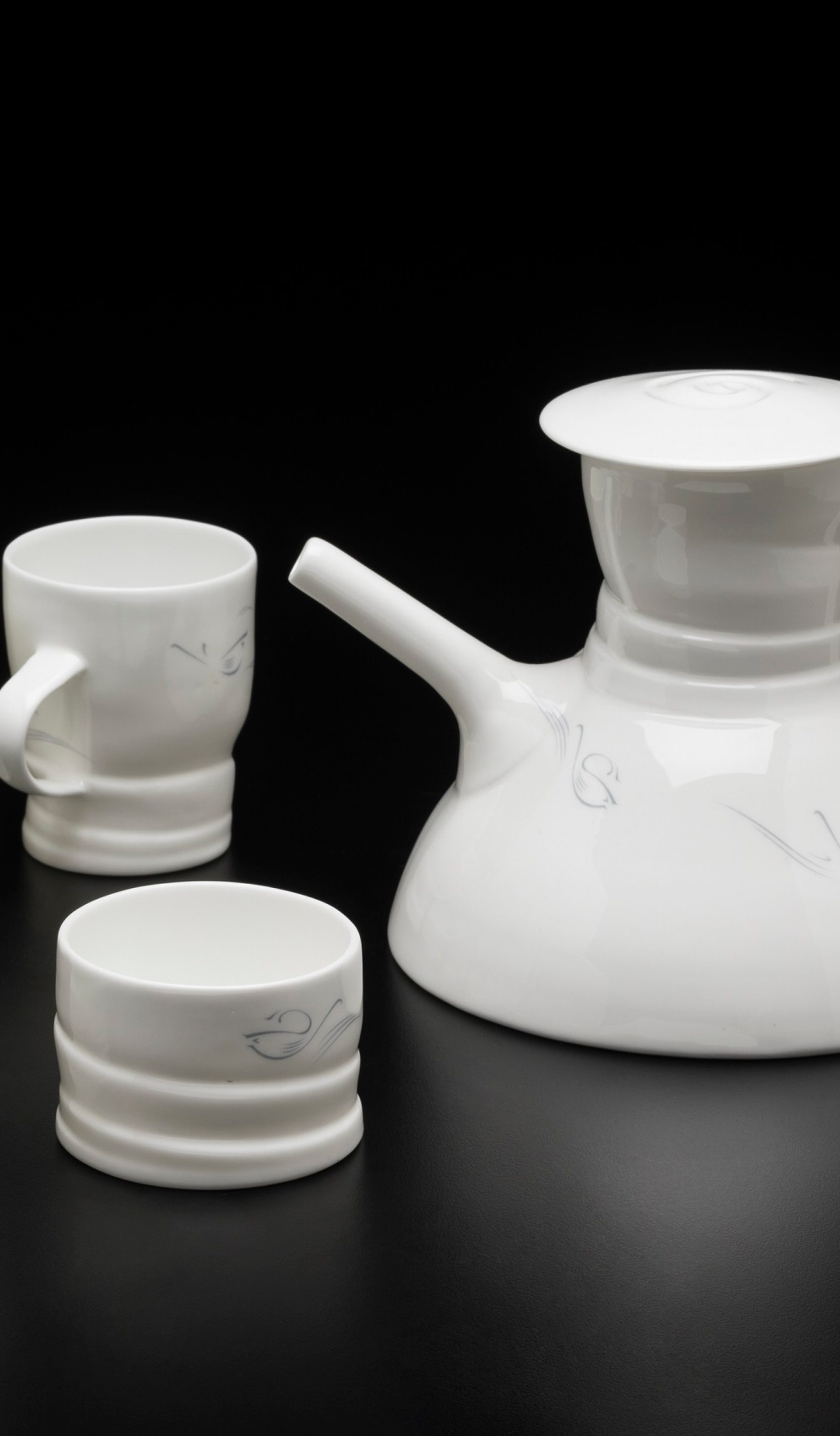 White porcelain coffee set