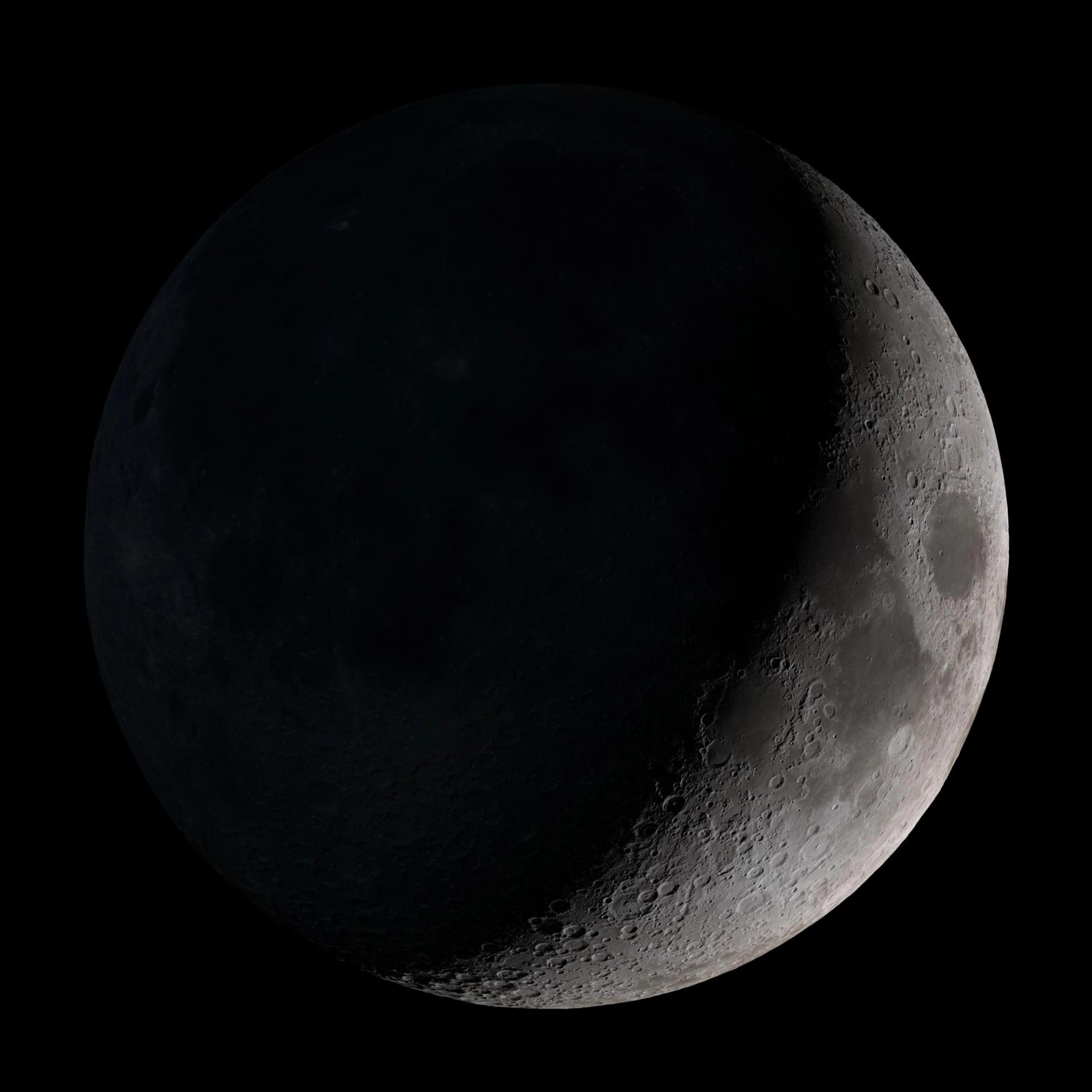 Waxing crescent moon.