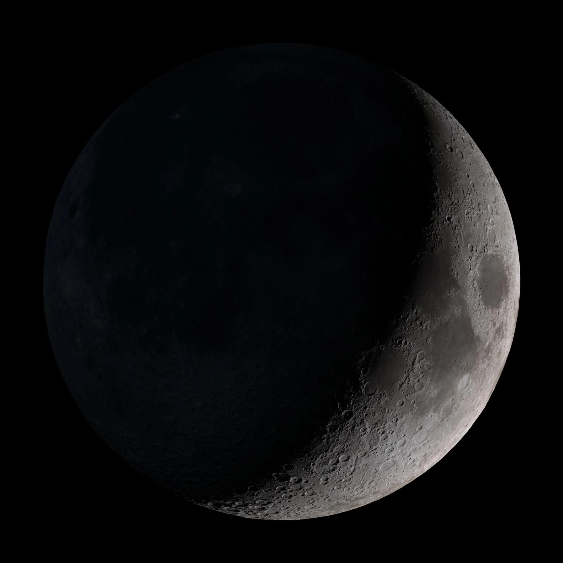 Waxing crescent moon.