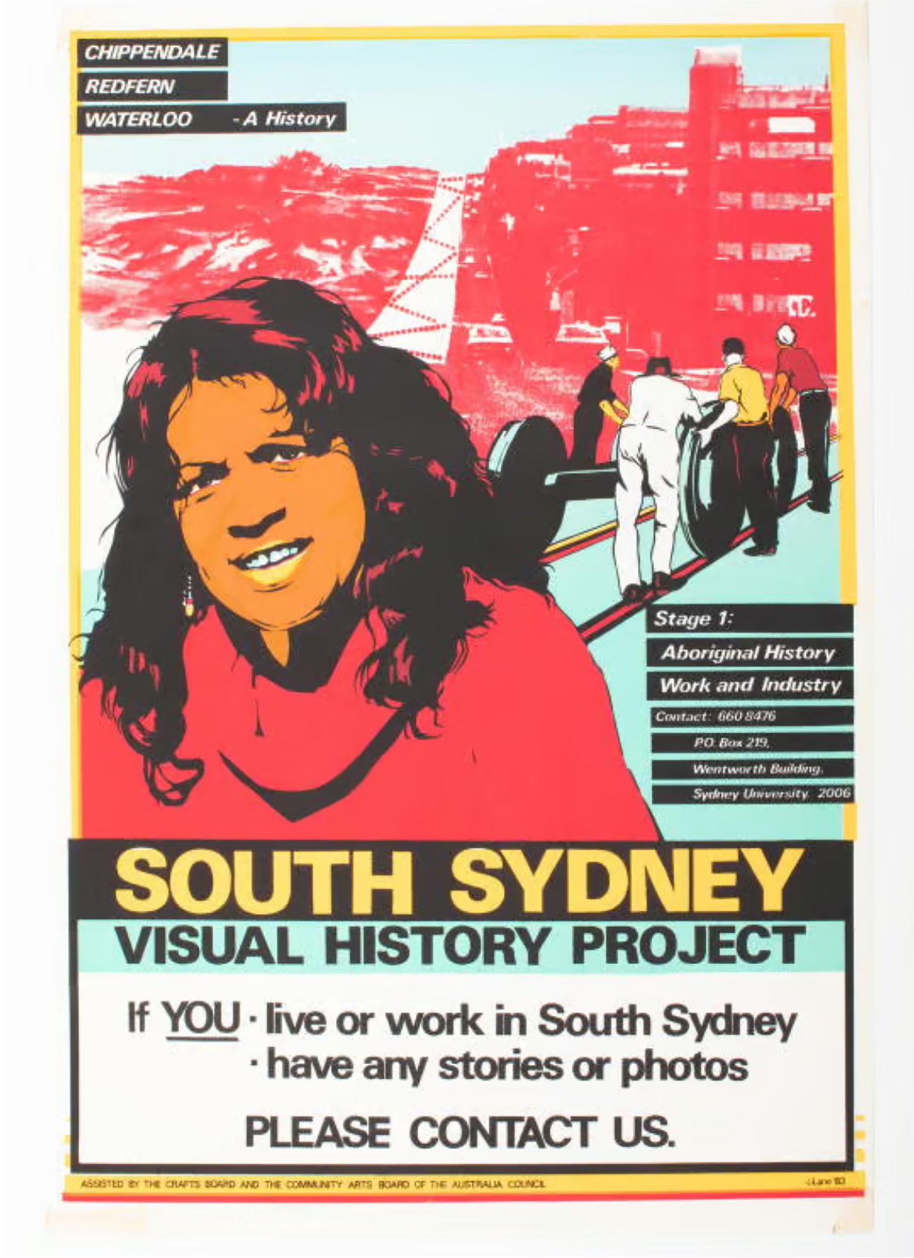 A 'South Sydney' poster printed in vertical format.