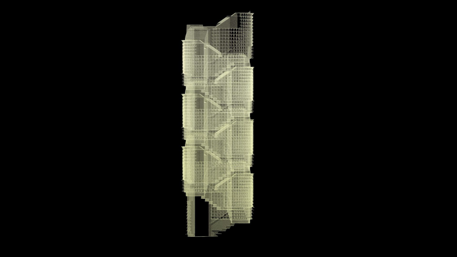 3D digital column sitting on a black background.