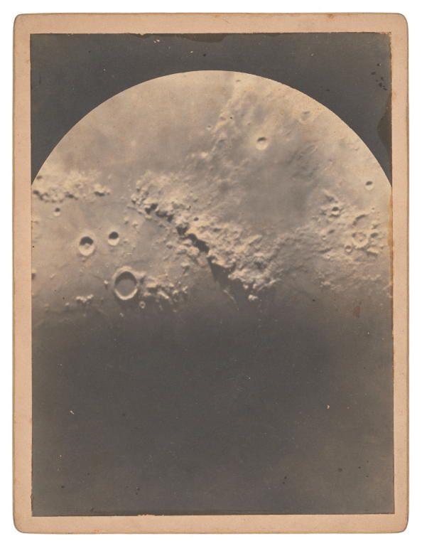A sepia image of the moon