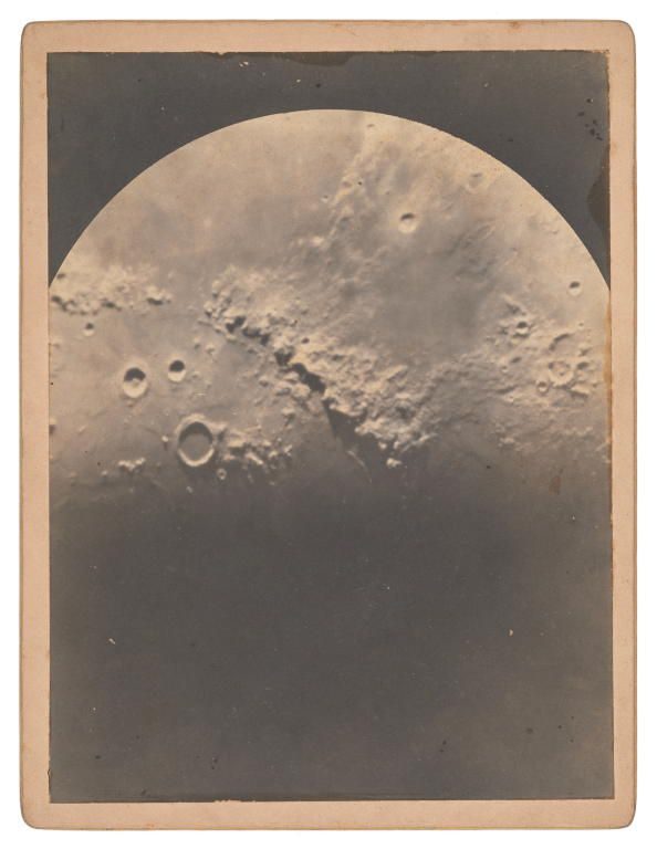 A sepia image of the moon