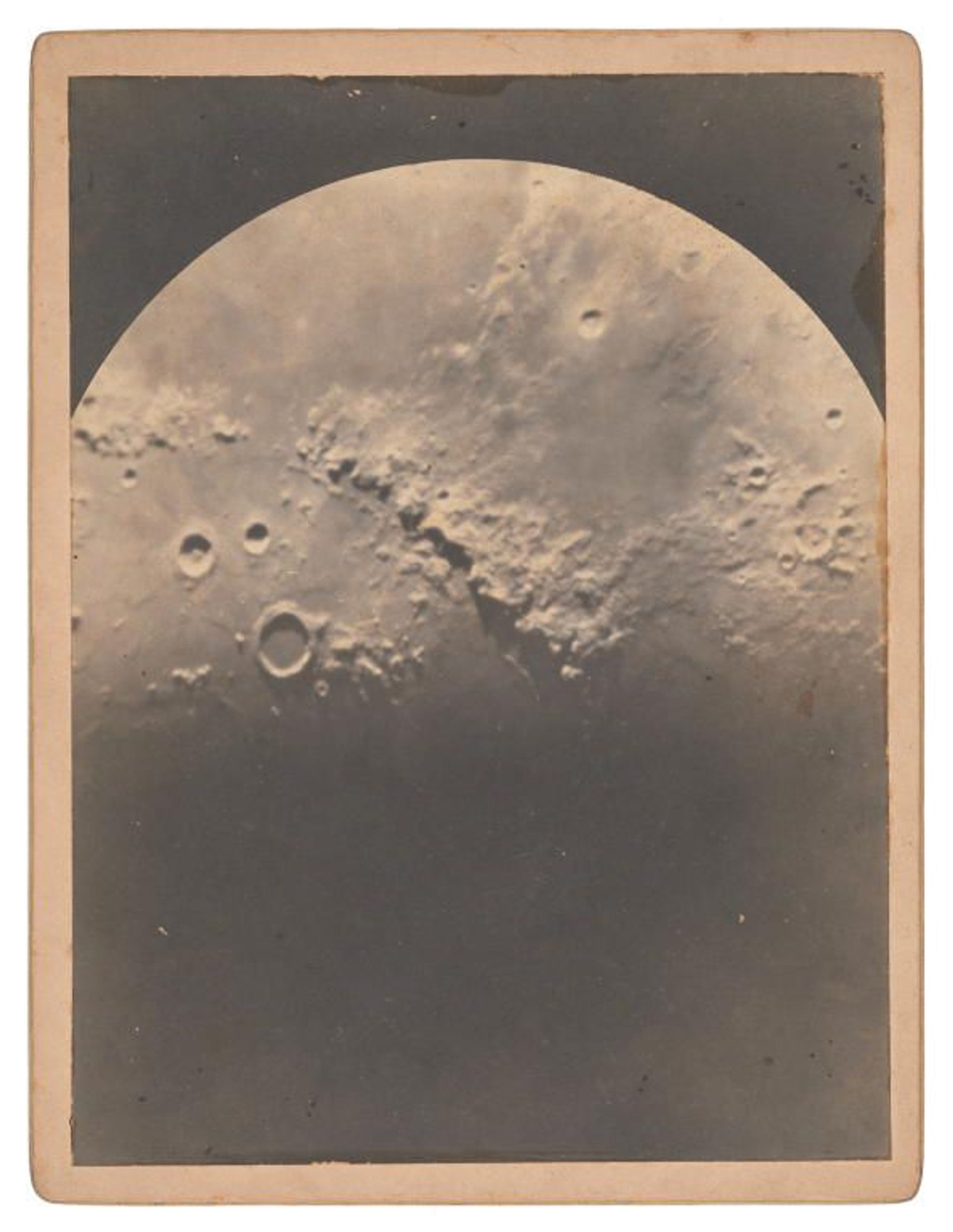 A sepia image of the moon