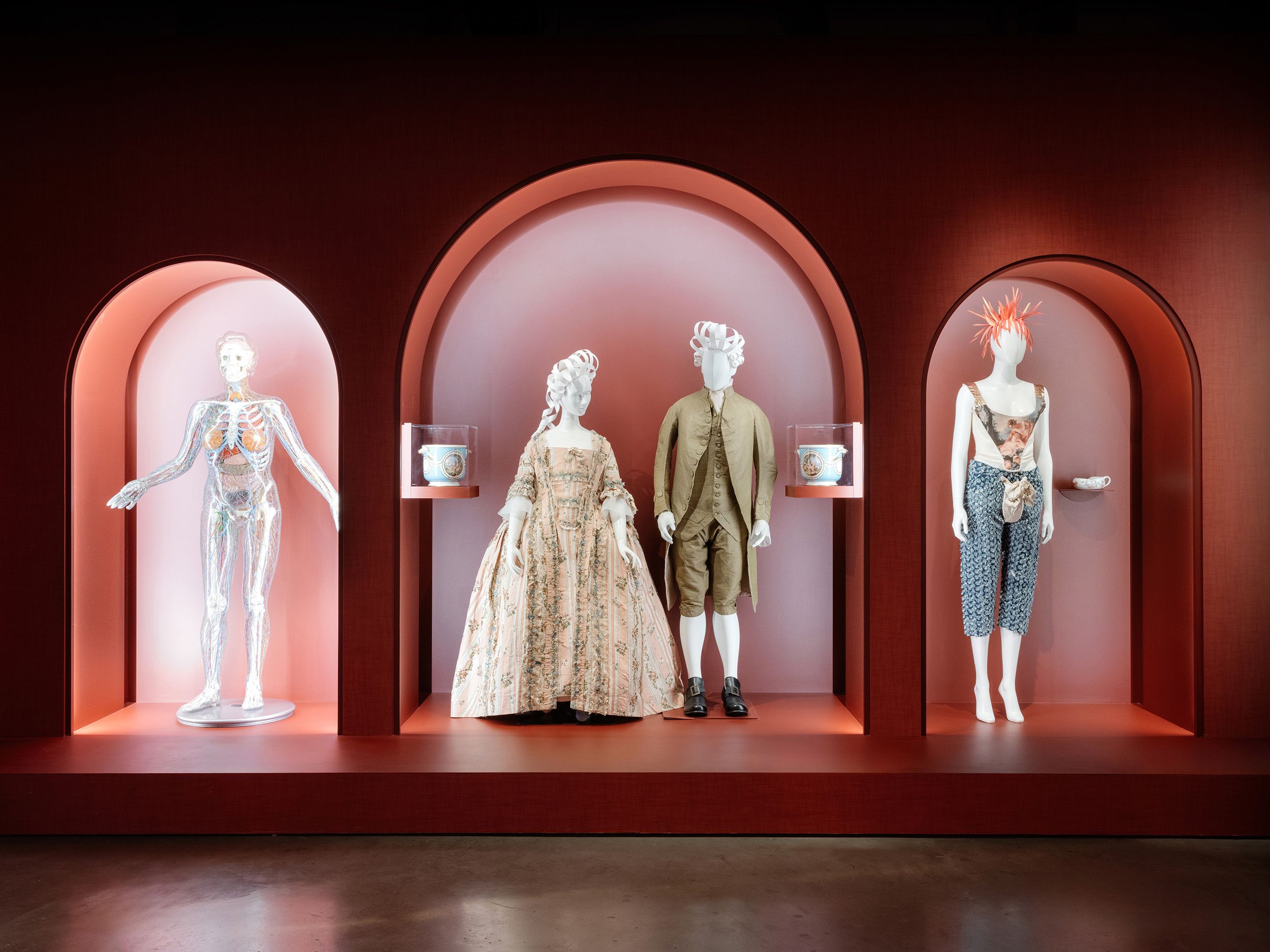 Array of mannequins on display.