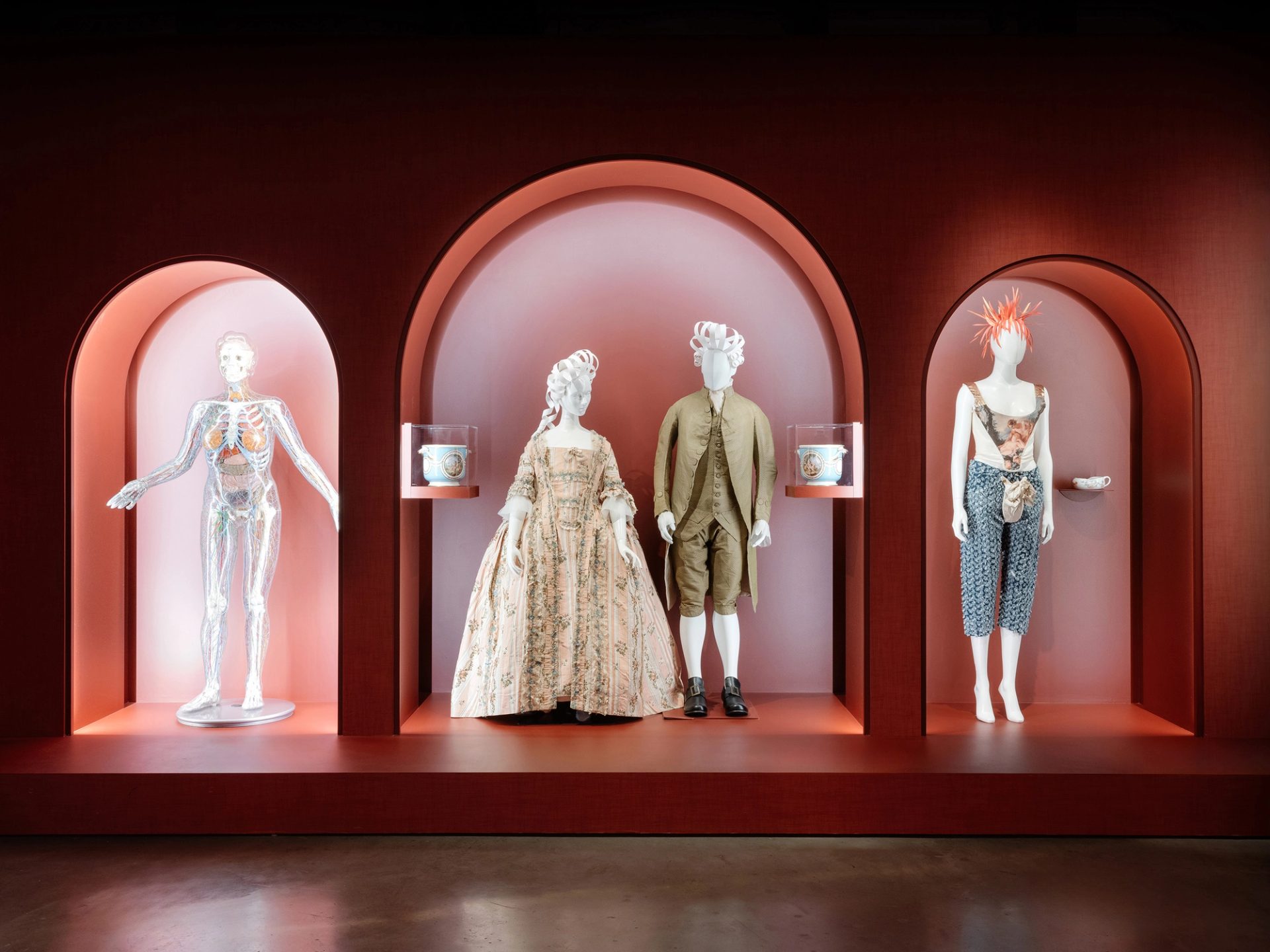 Array of mannequins on display.