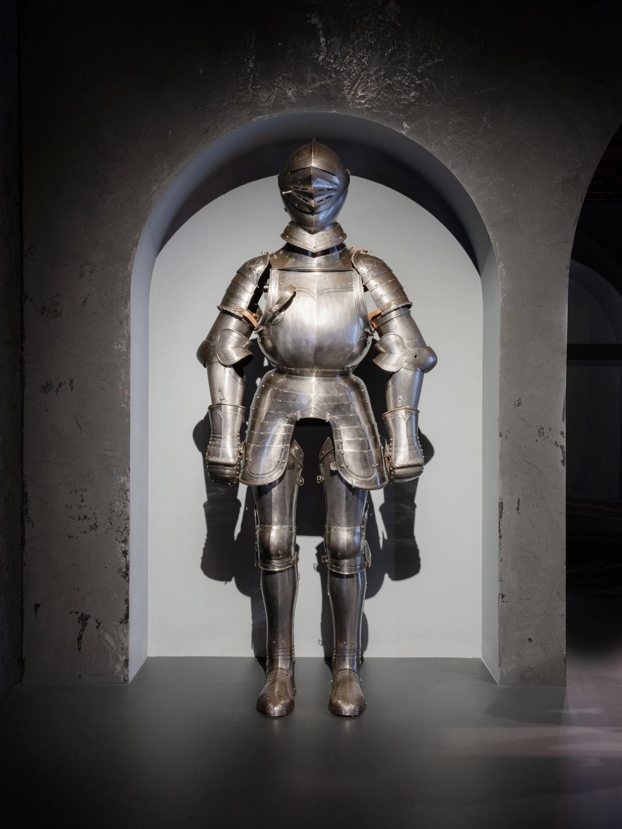 Metal armour in exhibition.