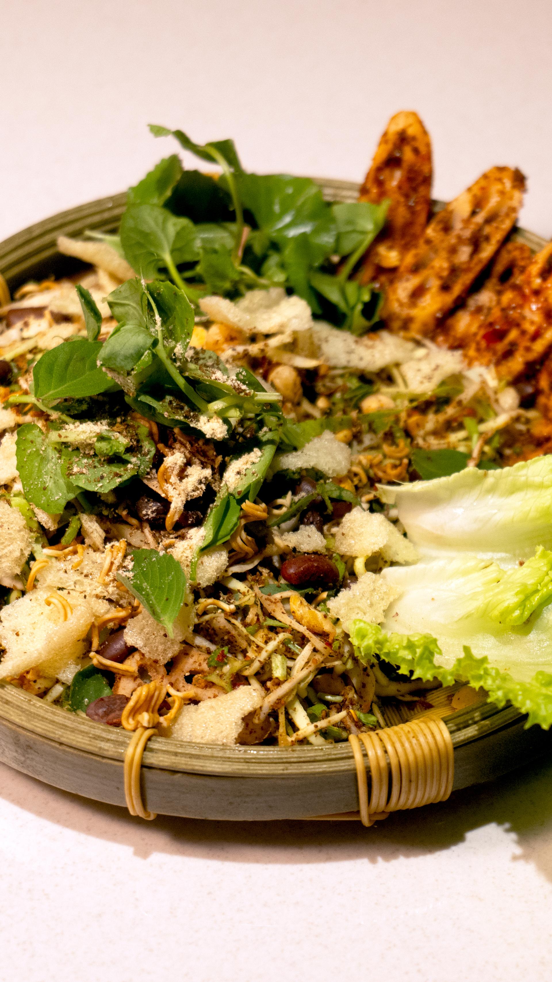 Traditional Manipuri meal, singju.