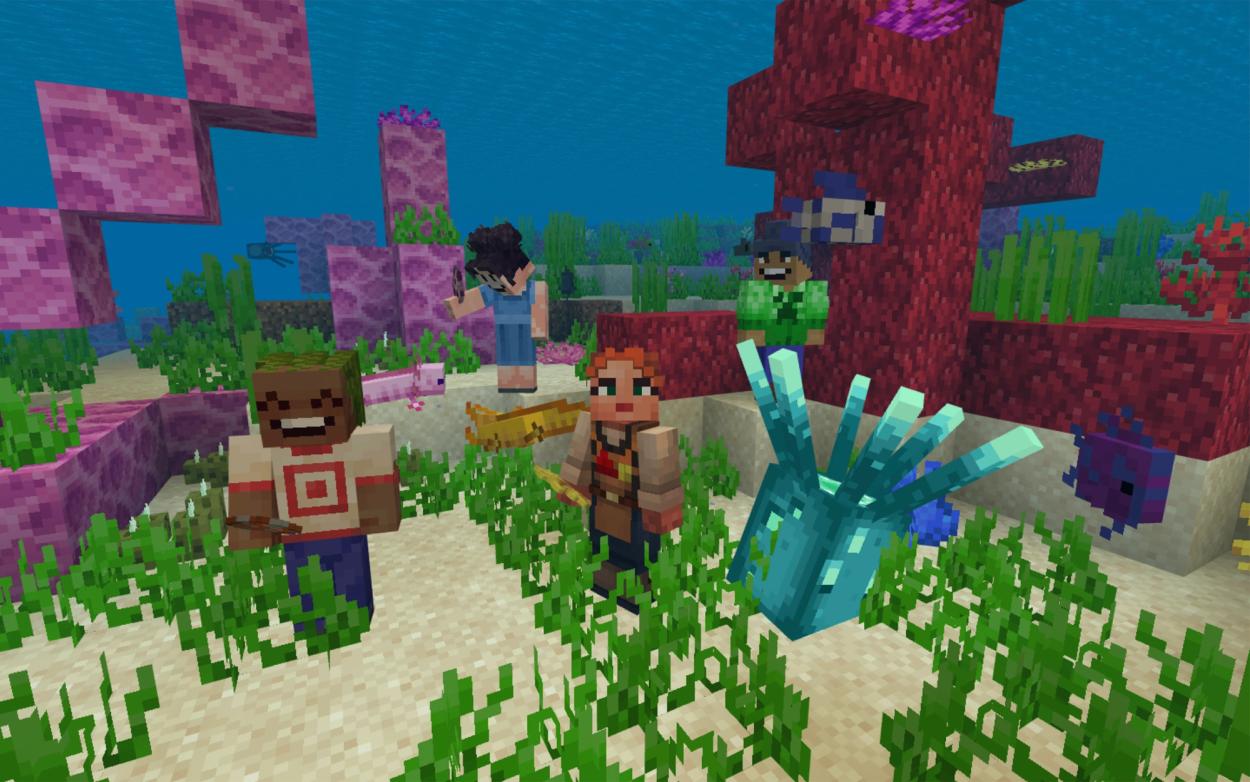 Screenshot of Minecraft coral reef