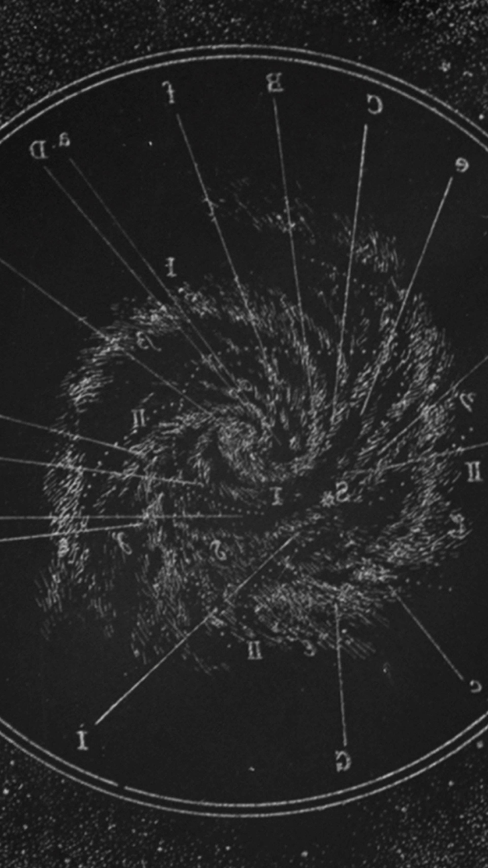 Photograph of a glass plate negative depicting a chart of Milky Way.
