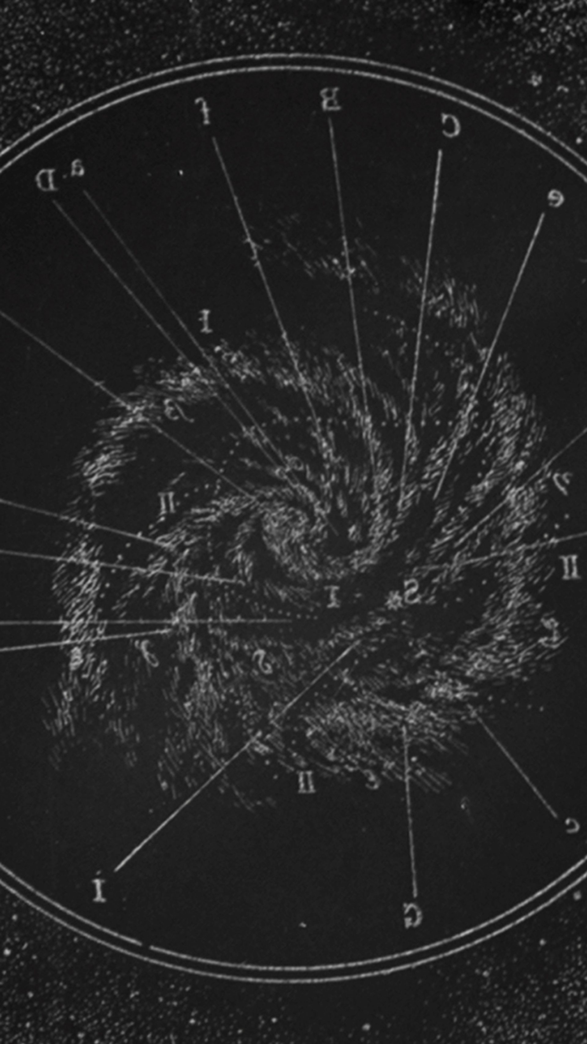 Photograph of a glass plate negative depicting a chart of Milky Way.