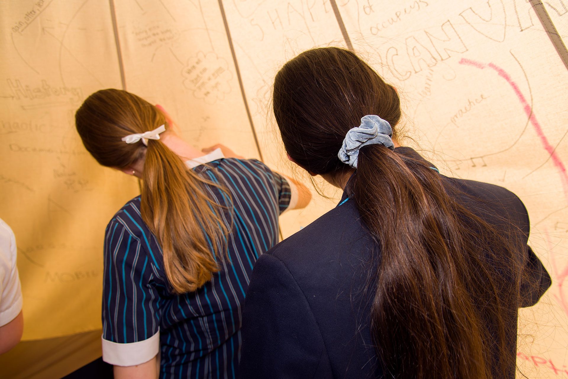 Students participating in learning workshop
