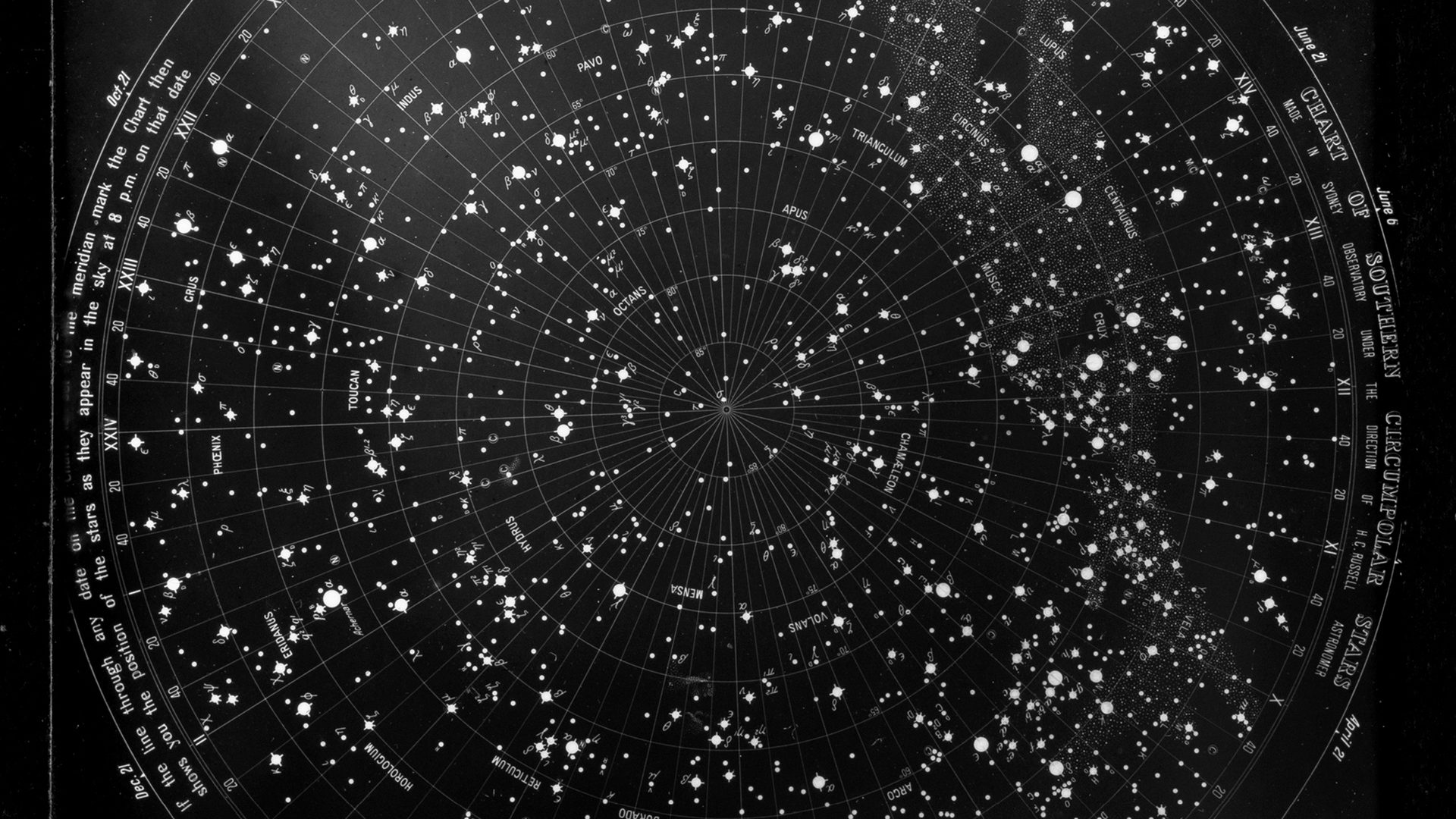 A black and white star guide