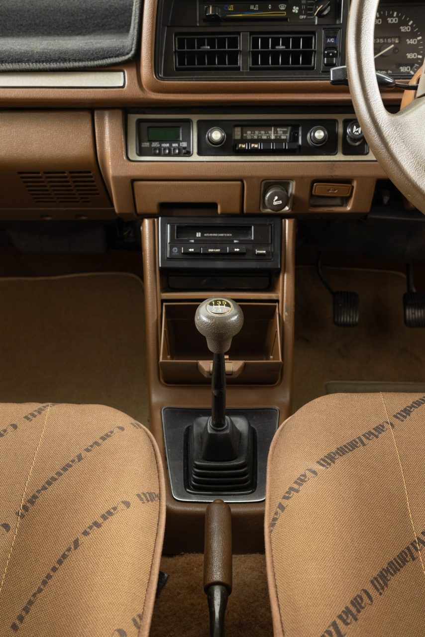 Inside view of Ford Laser.