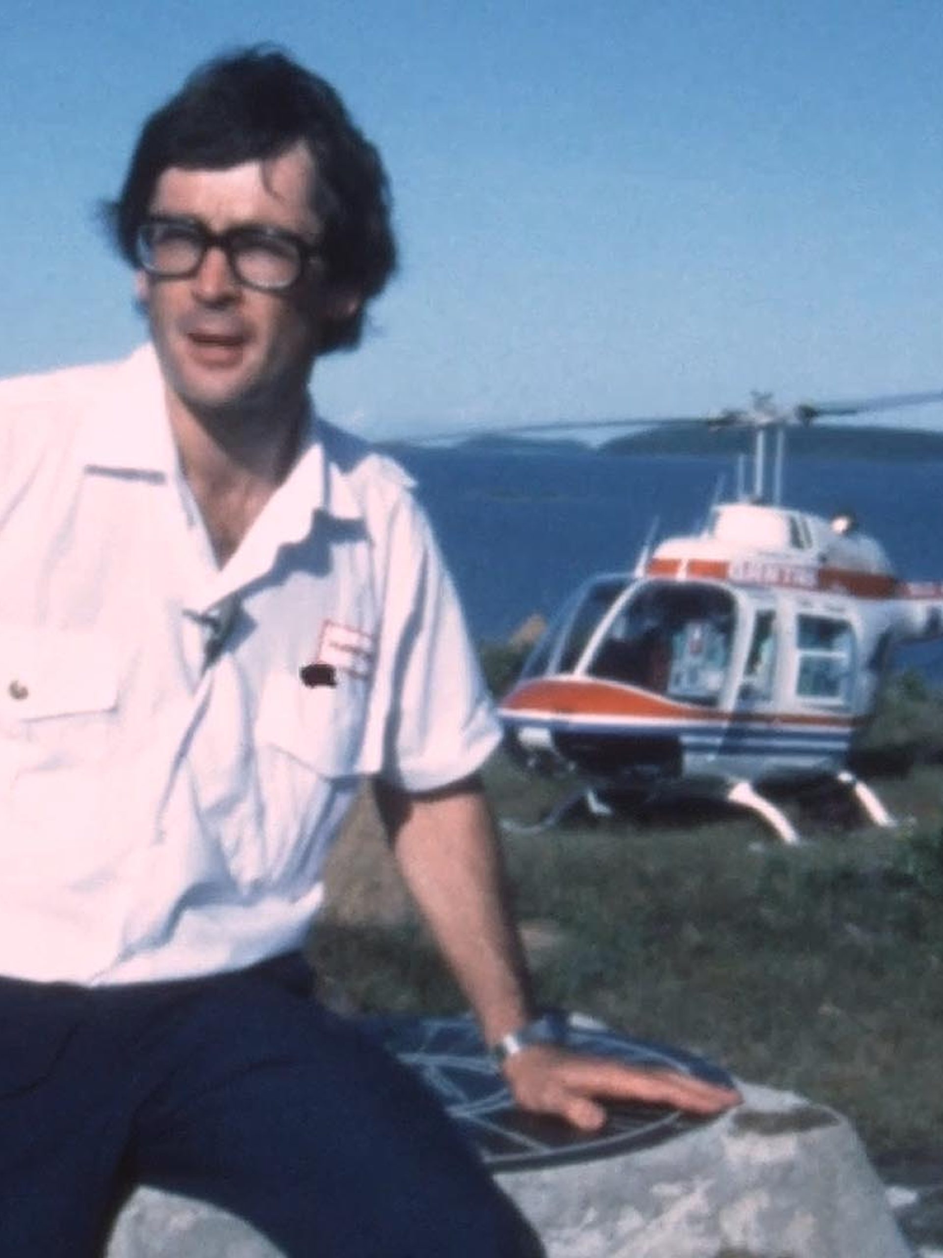 Dick Smith and Bell Jetranger helicopter flown around the world