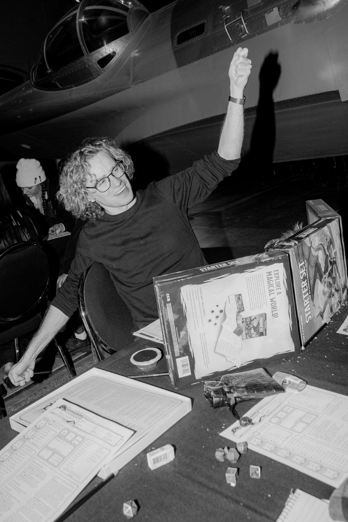 Man playing a game excitedly