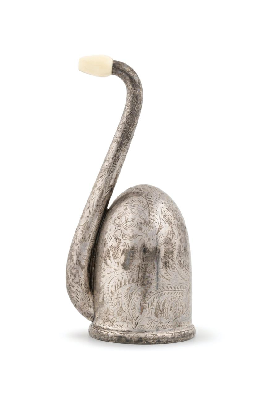 Ear trumpet, with detailed etchings