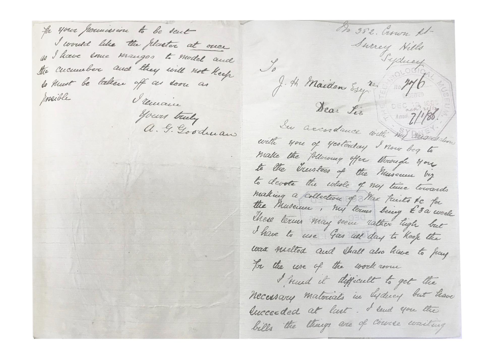 Writing within a folded letter.