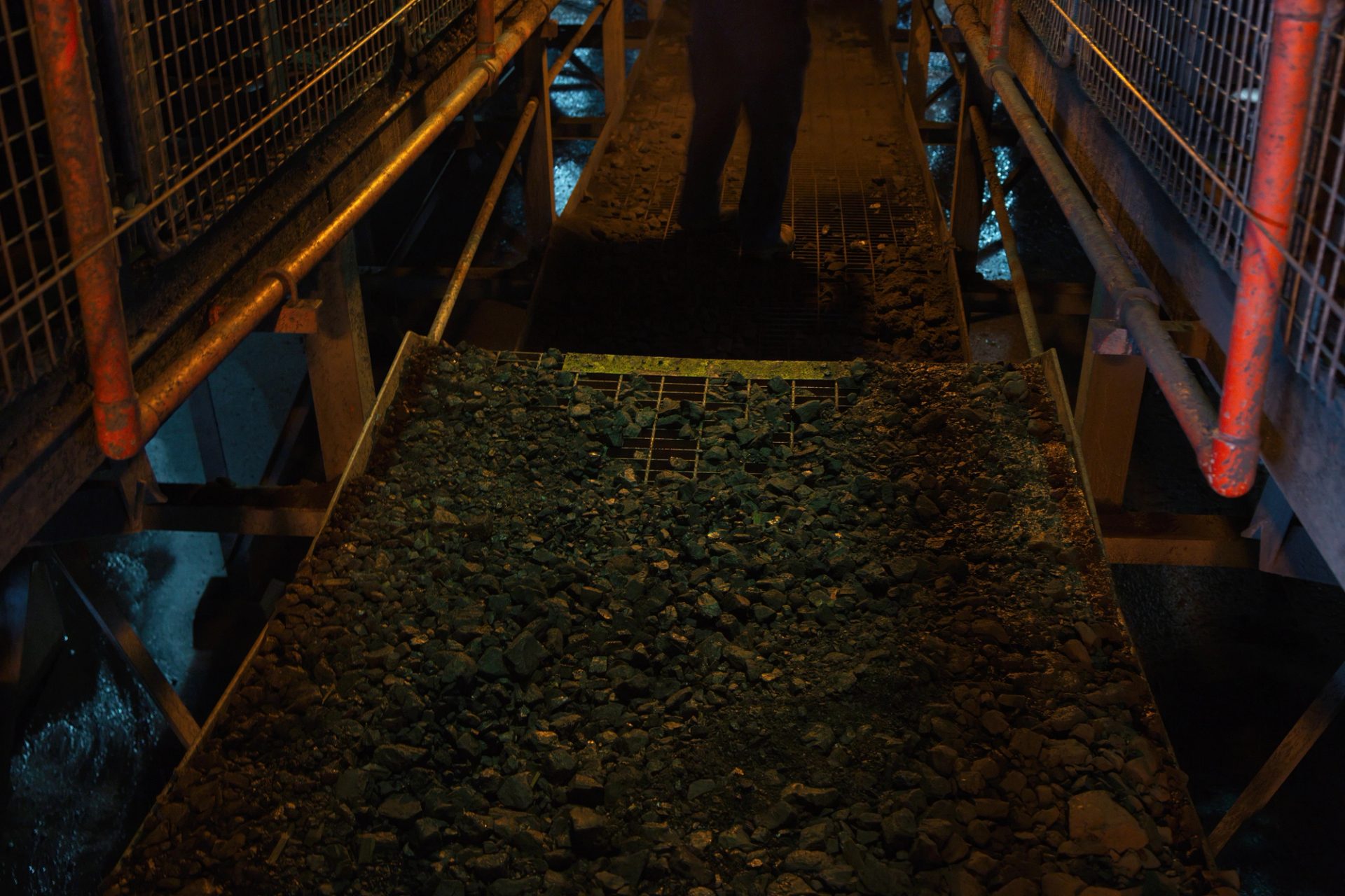 Inside a power station.