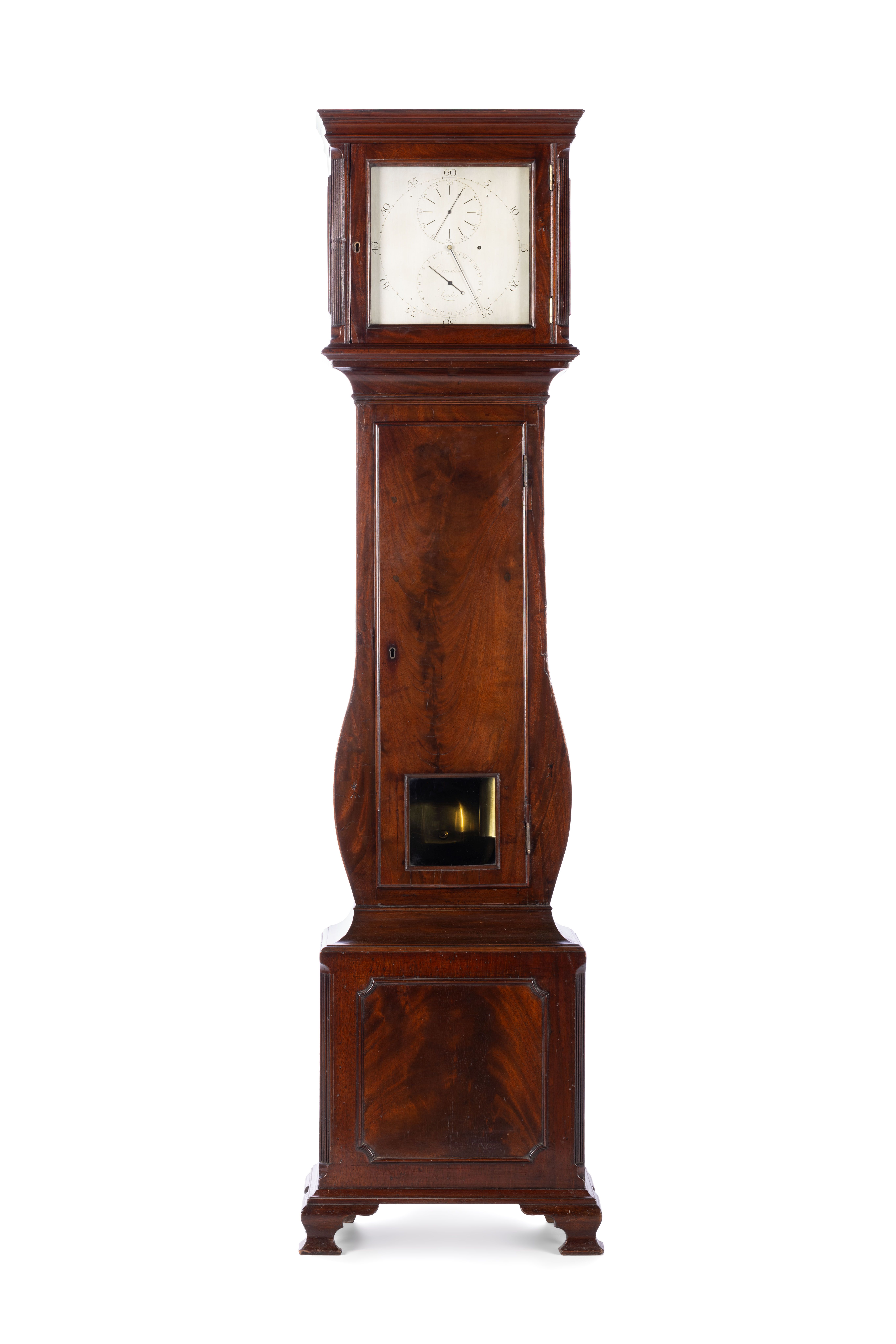 Tall long wooden clock.