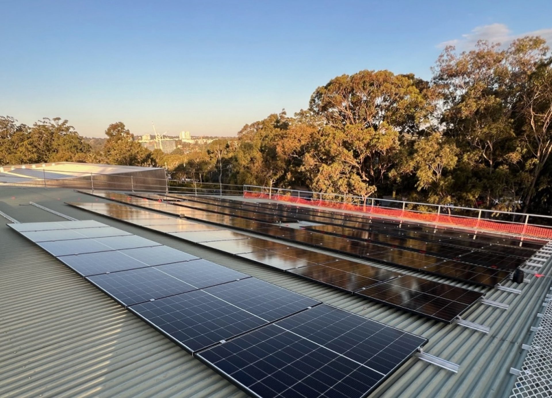 Solar roof panels above Powerhouse Castle Hill