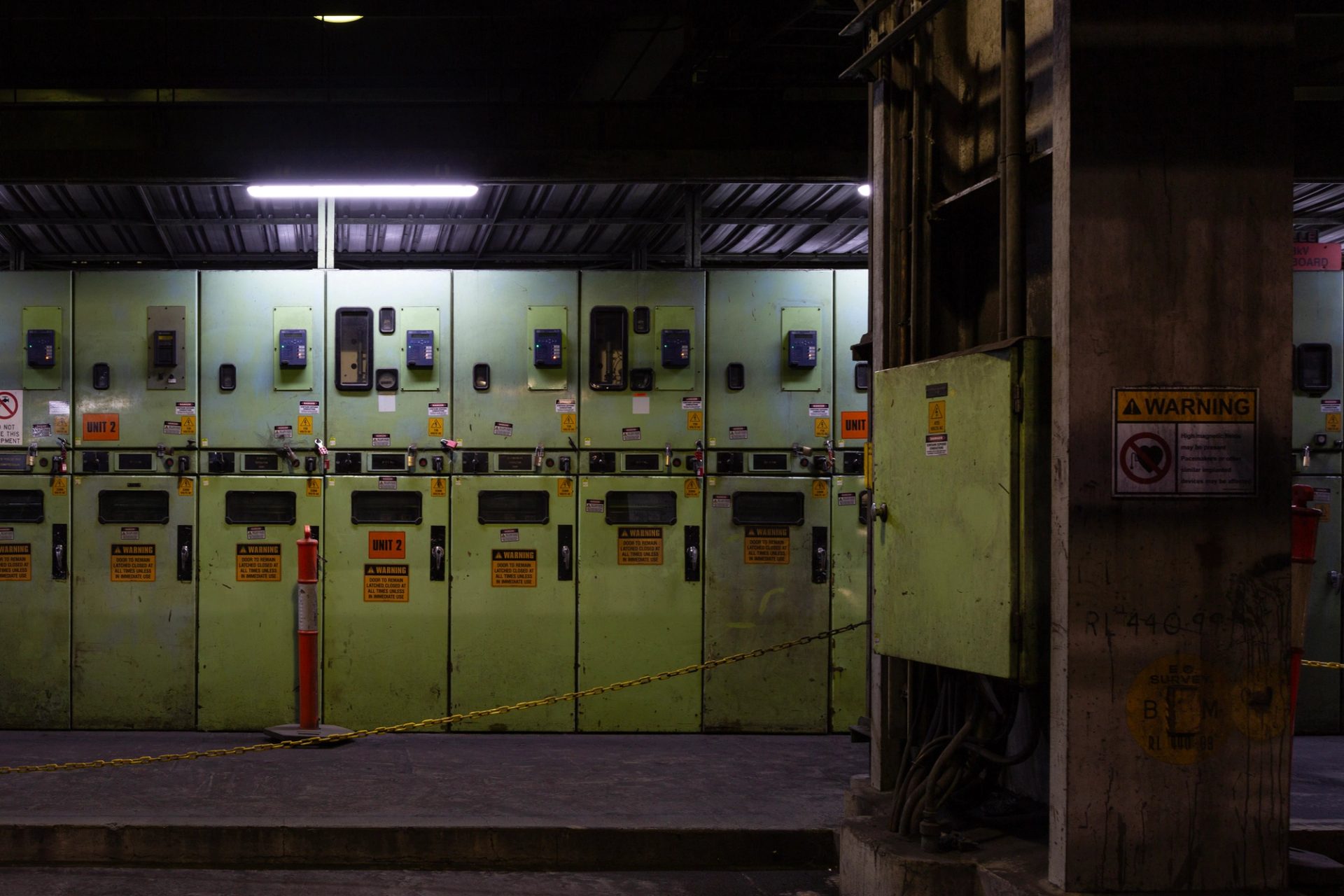 Inside a power station.