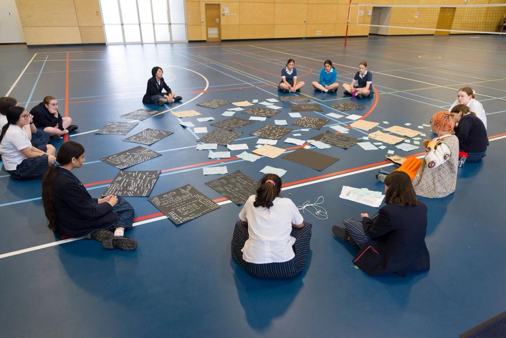 Image of students participating in learning workshop