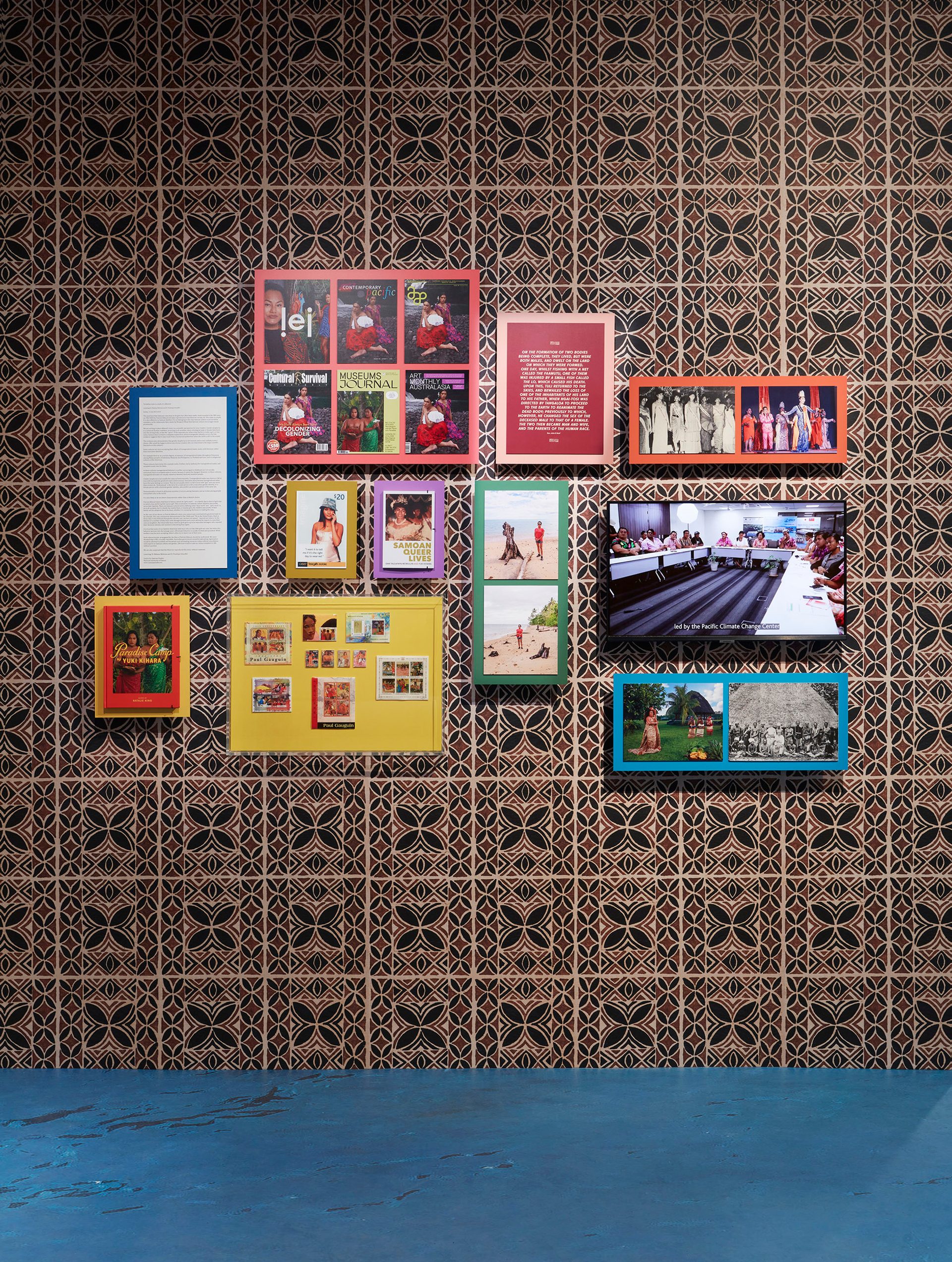 Eleven rectangular boards of various sizes and colours.