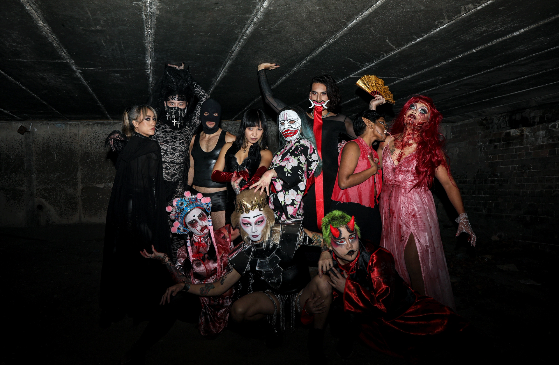 People dressed in halloween costumes