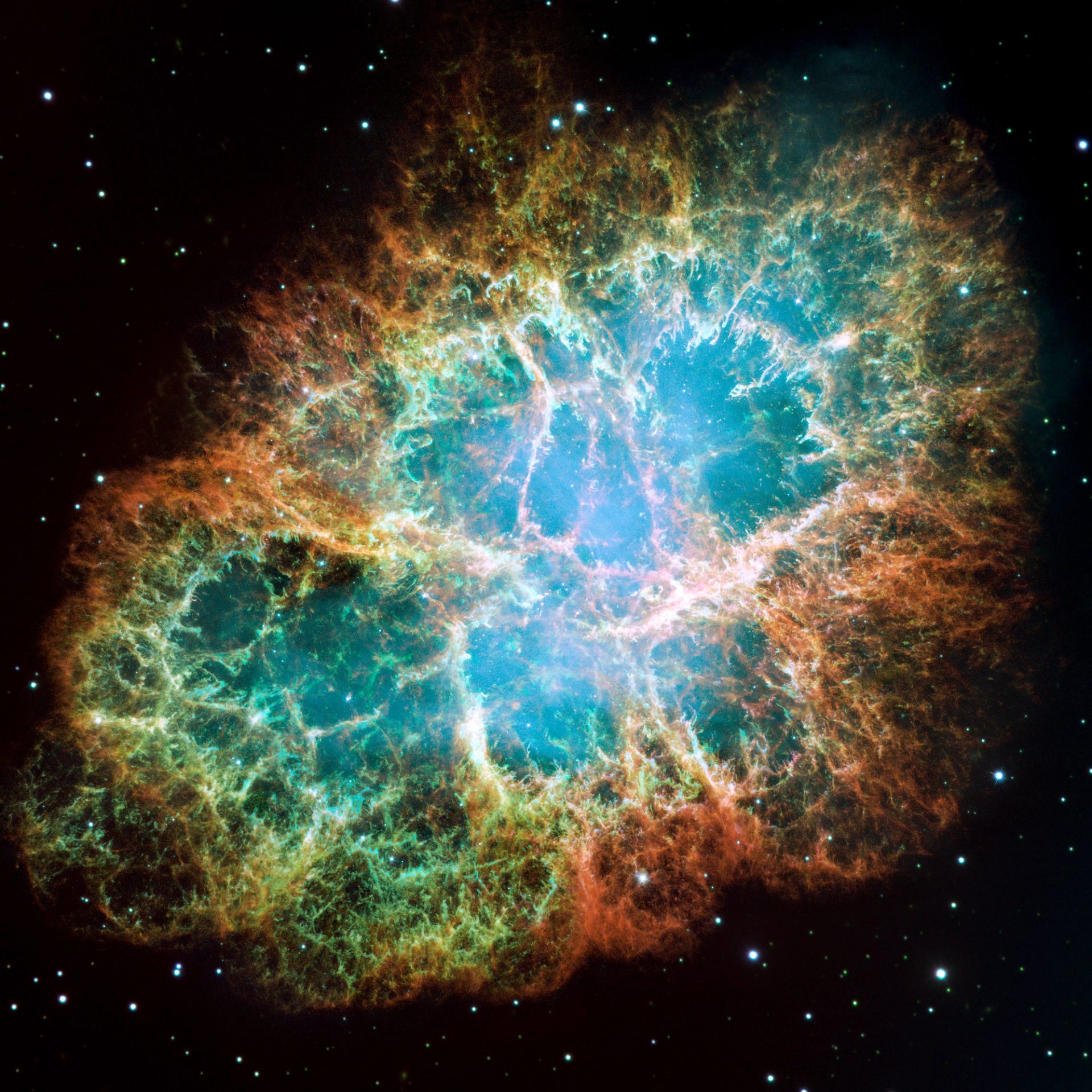 Crab nebula in space.