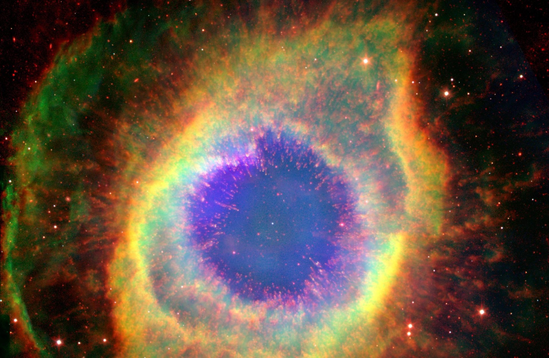 Ultraviolet planetary nebula in false-colour.