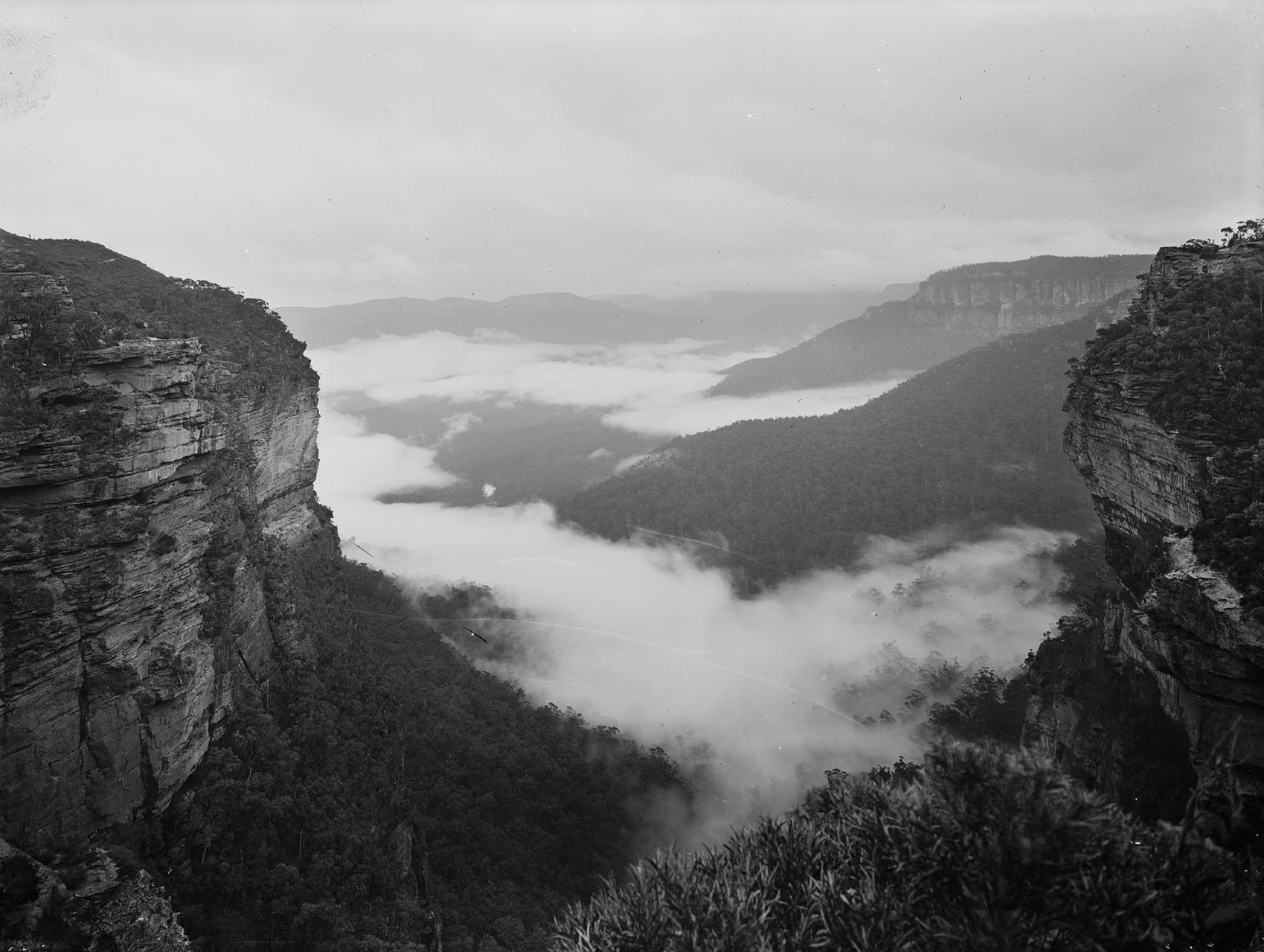 Mist below mountains range