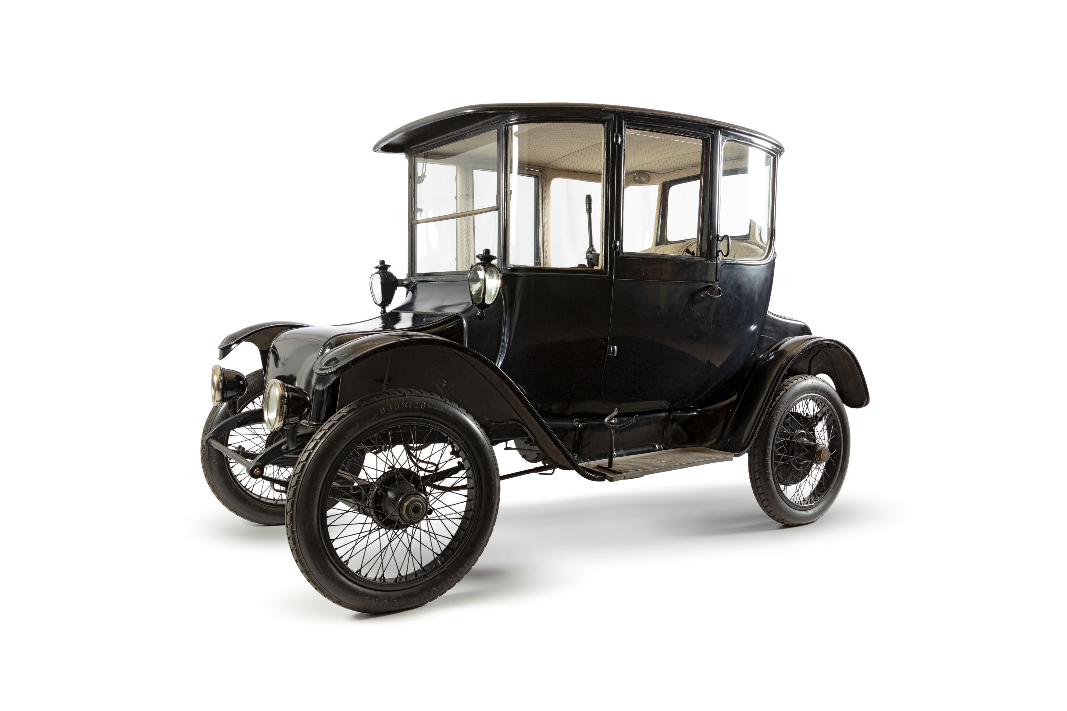 Black enamel painted brougham body automobile