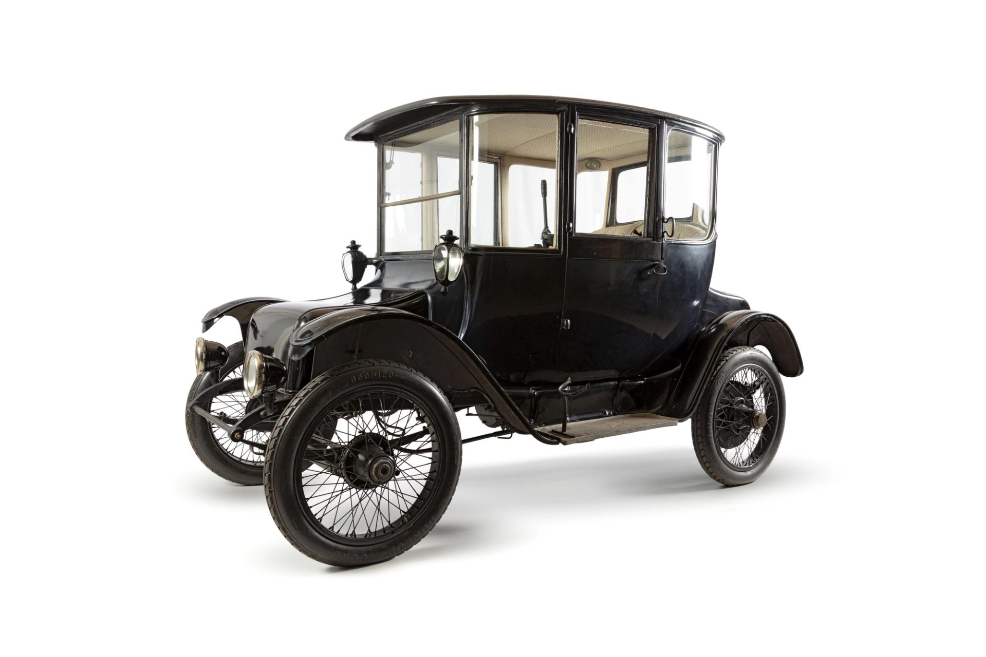 Black enamel painted brougham body automobile