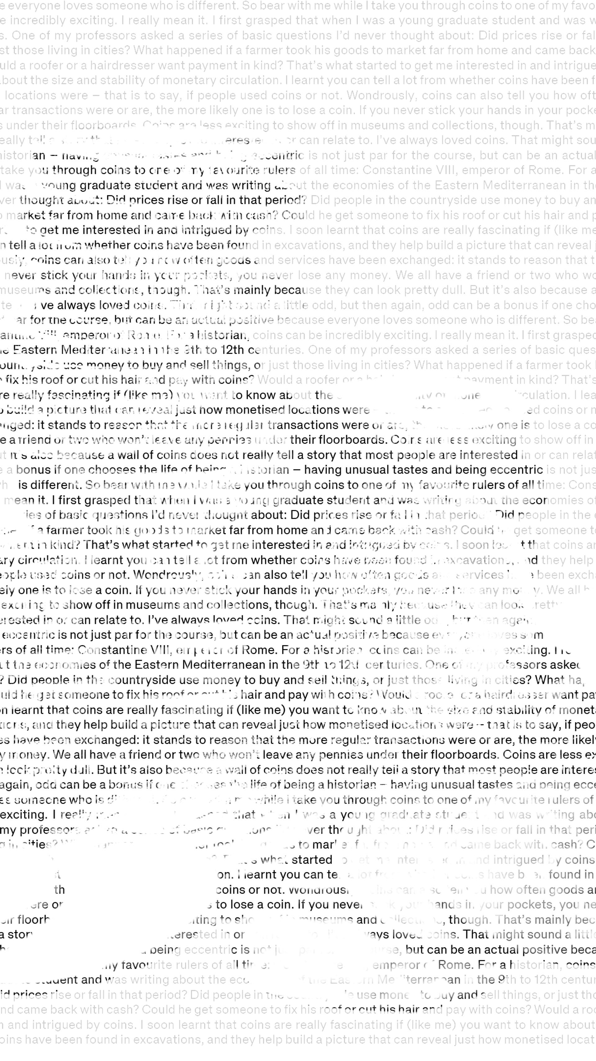 Coins made with the text from this article.