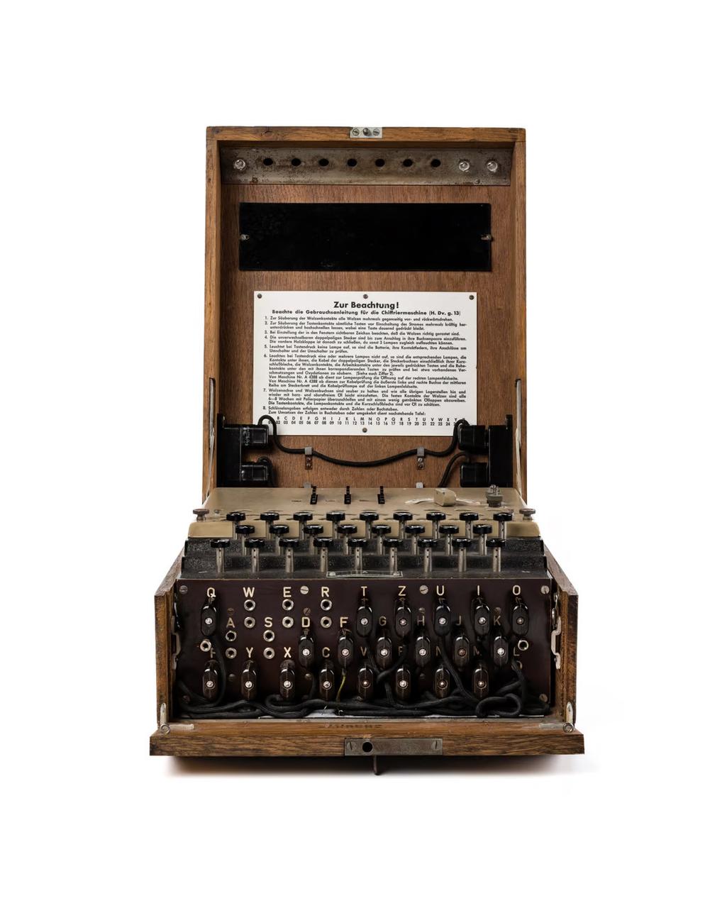 Encryption device commonly referred to as an Enigma.
