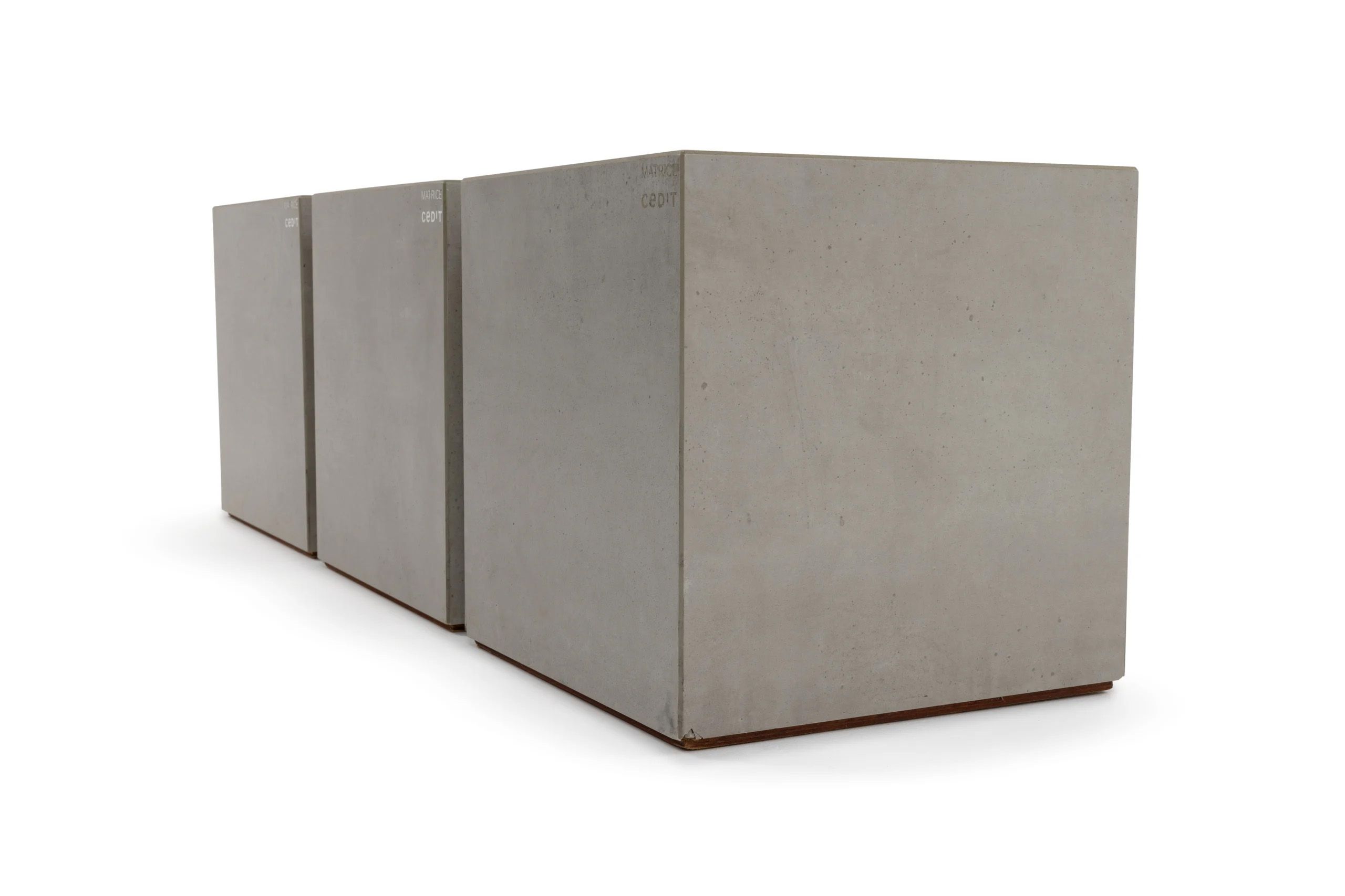 Three concrete blocks in a row