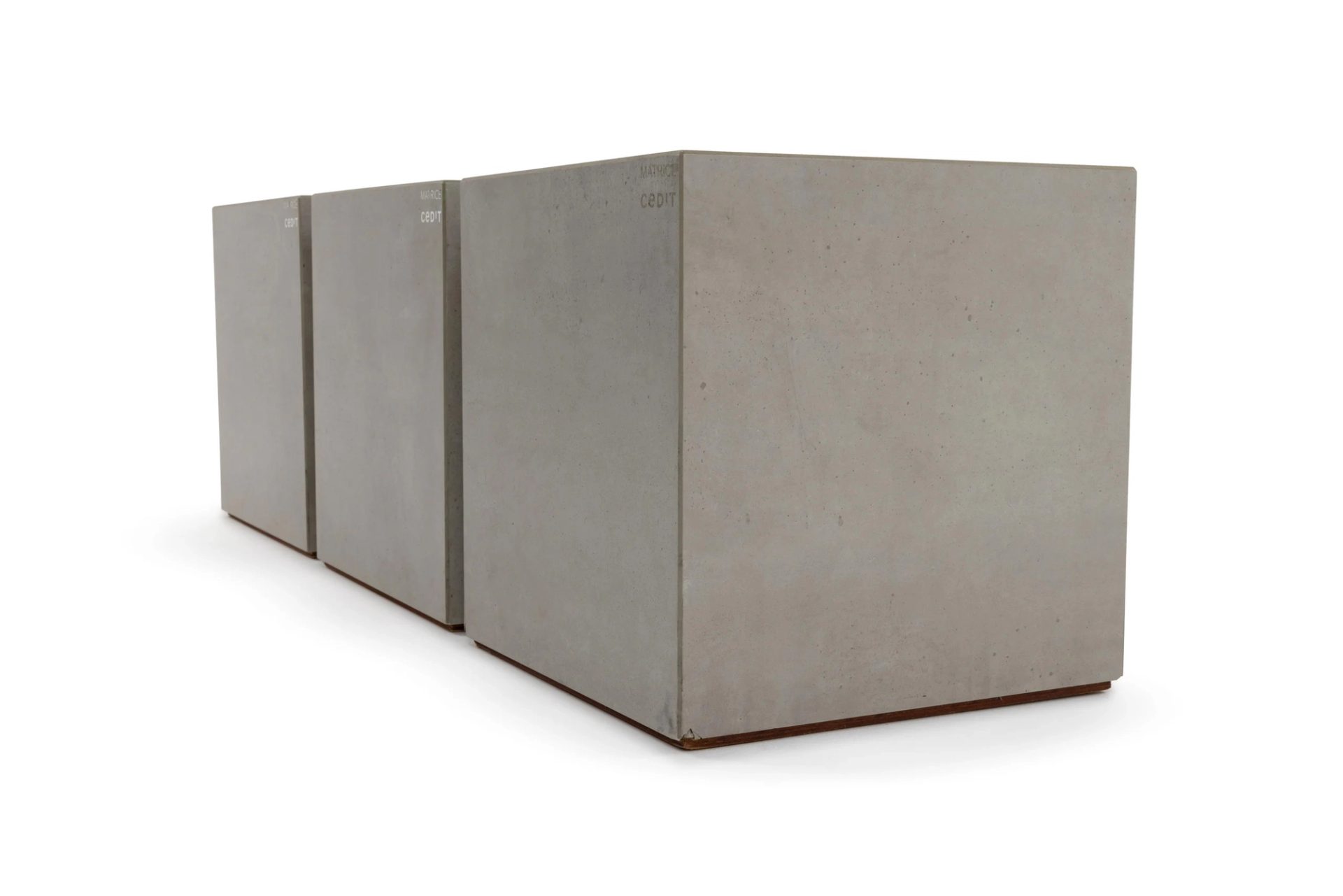 Three concrete blocks in a row