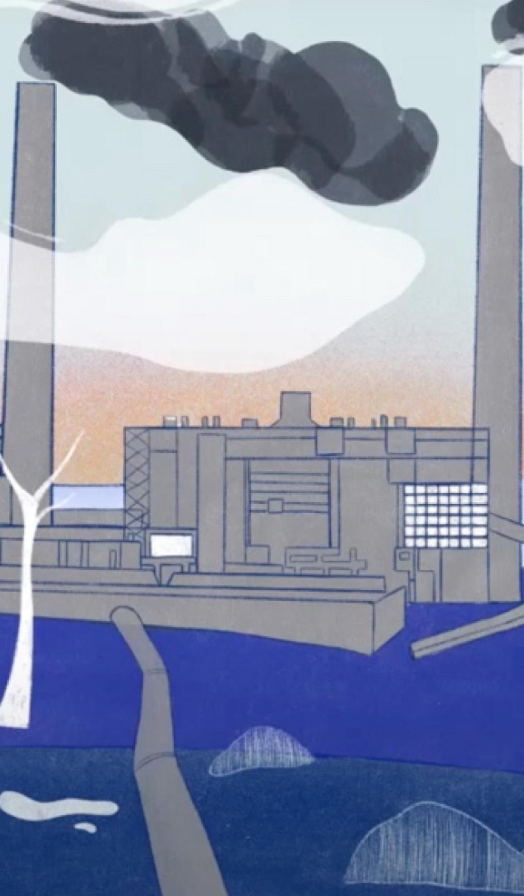 Illustration of a power station