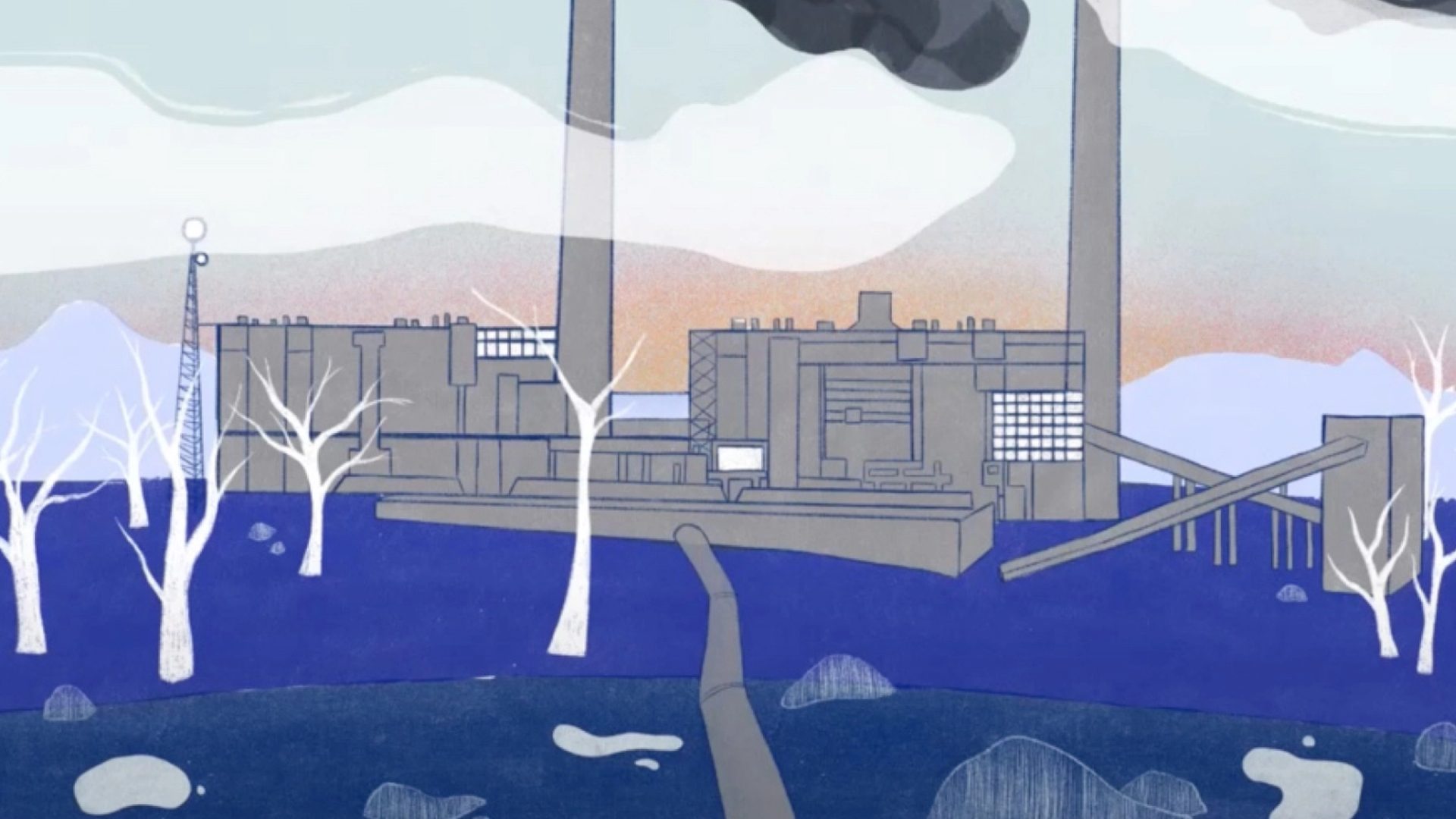 Illustration of a power station