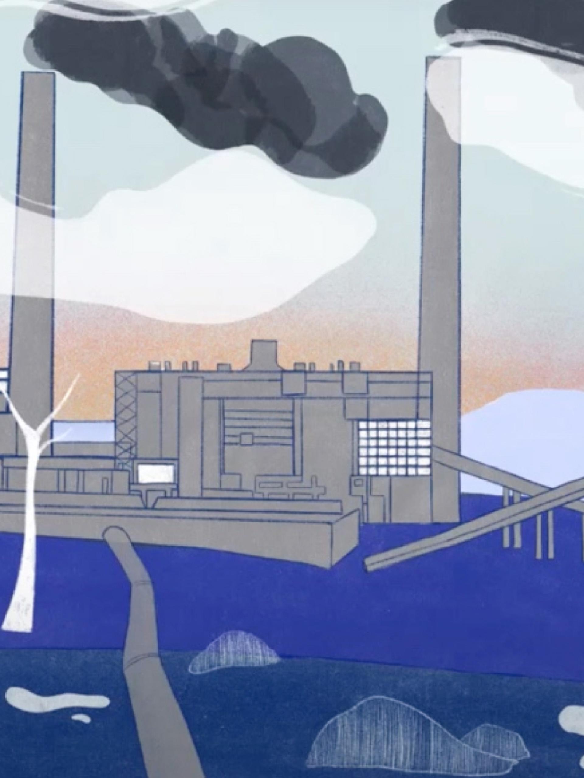 Illustration of a power station