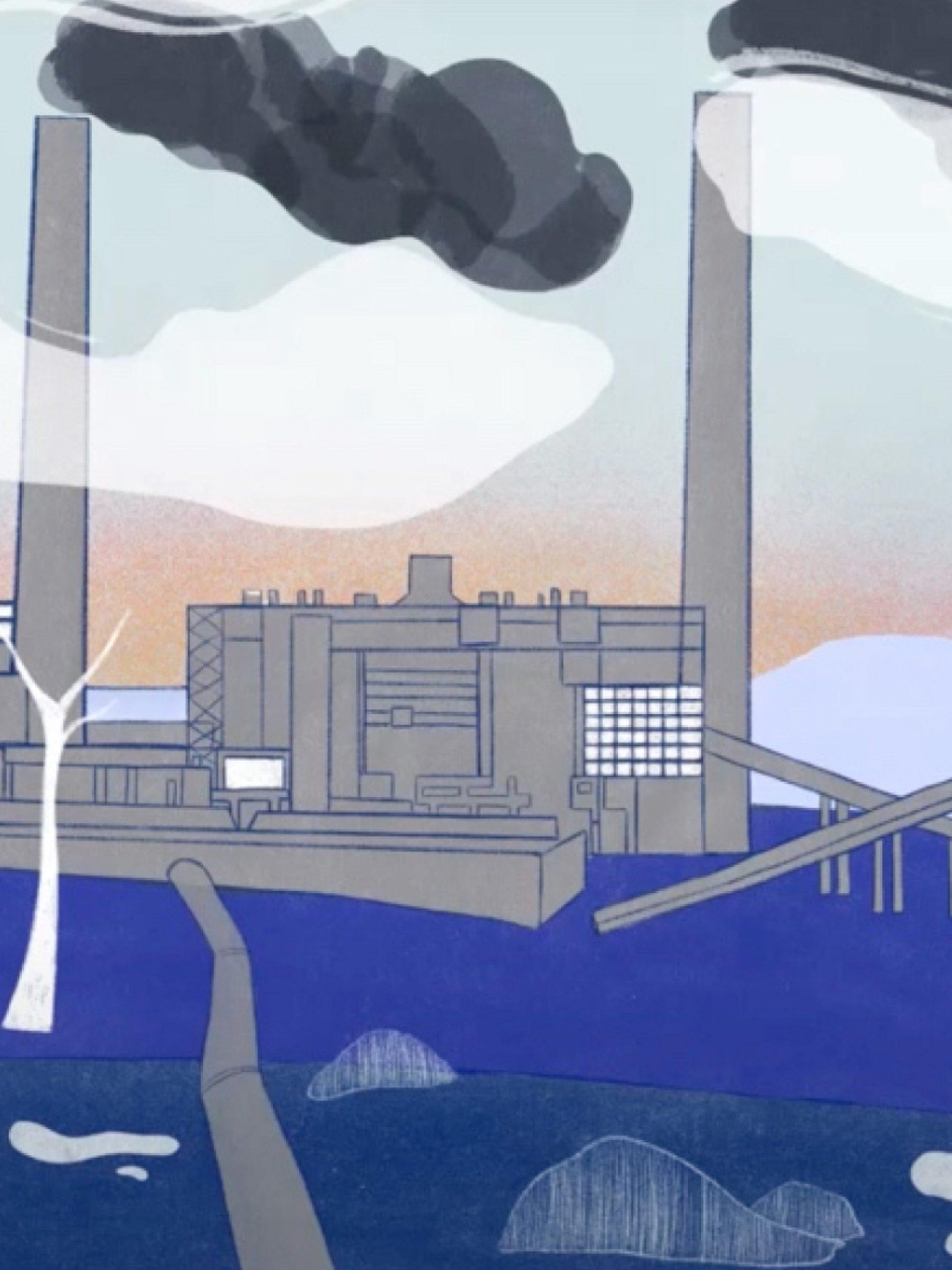 Illustration of a power station