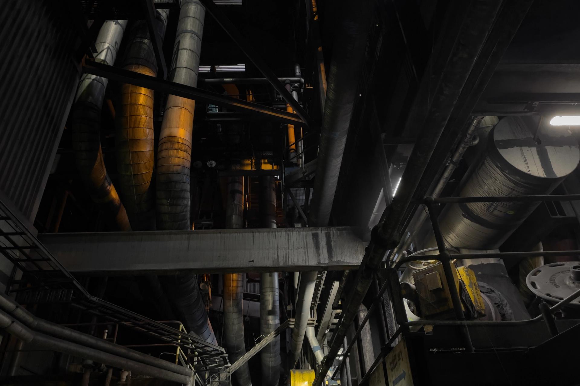 Inside a power station.