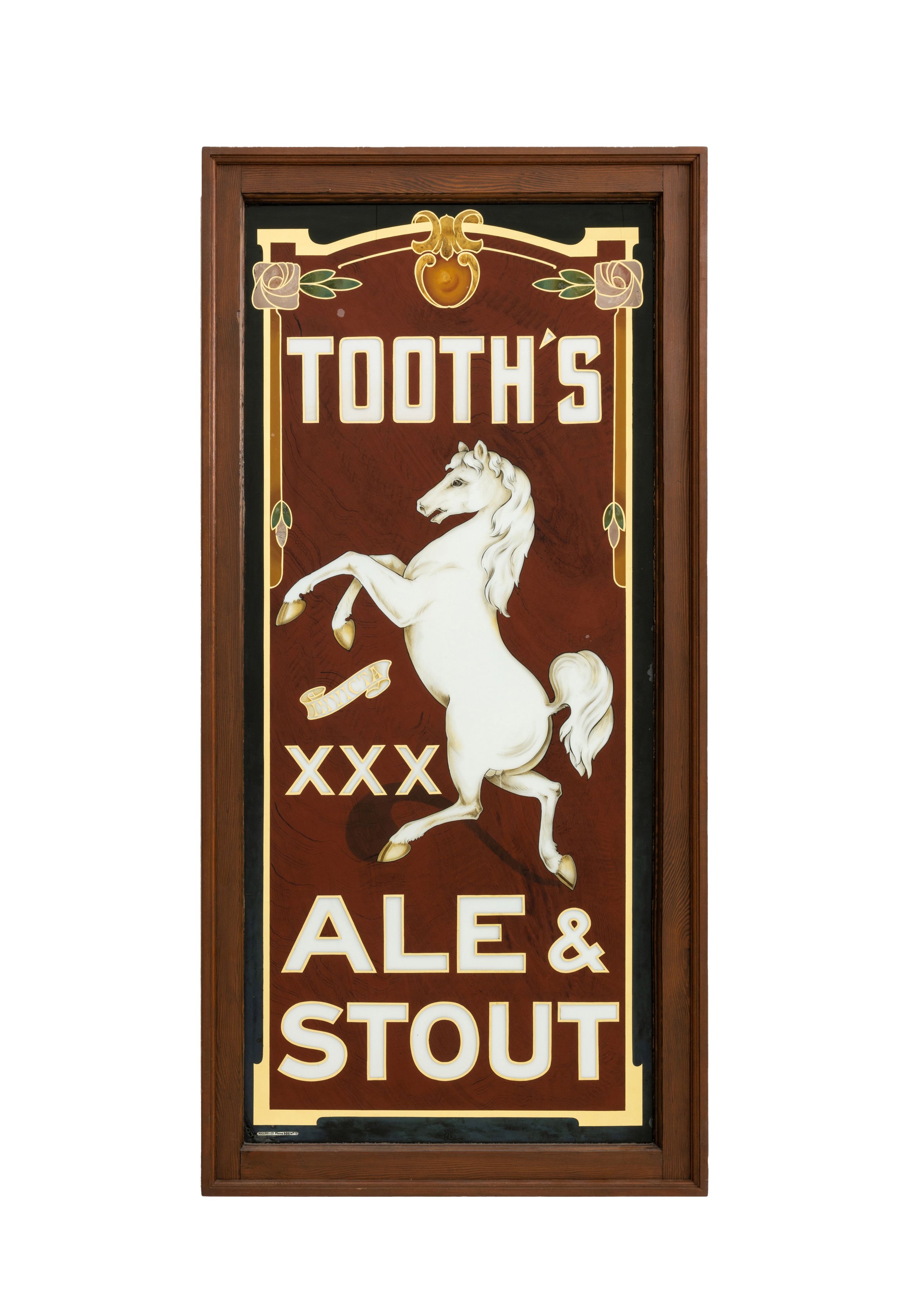 Advertising sign, 'Tooth's Ale and Stour' with a horse on it.