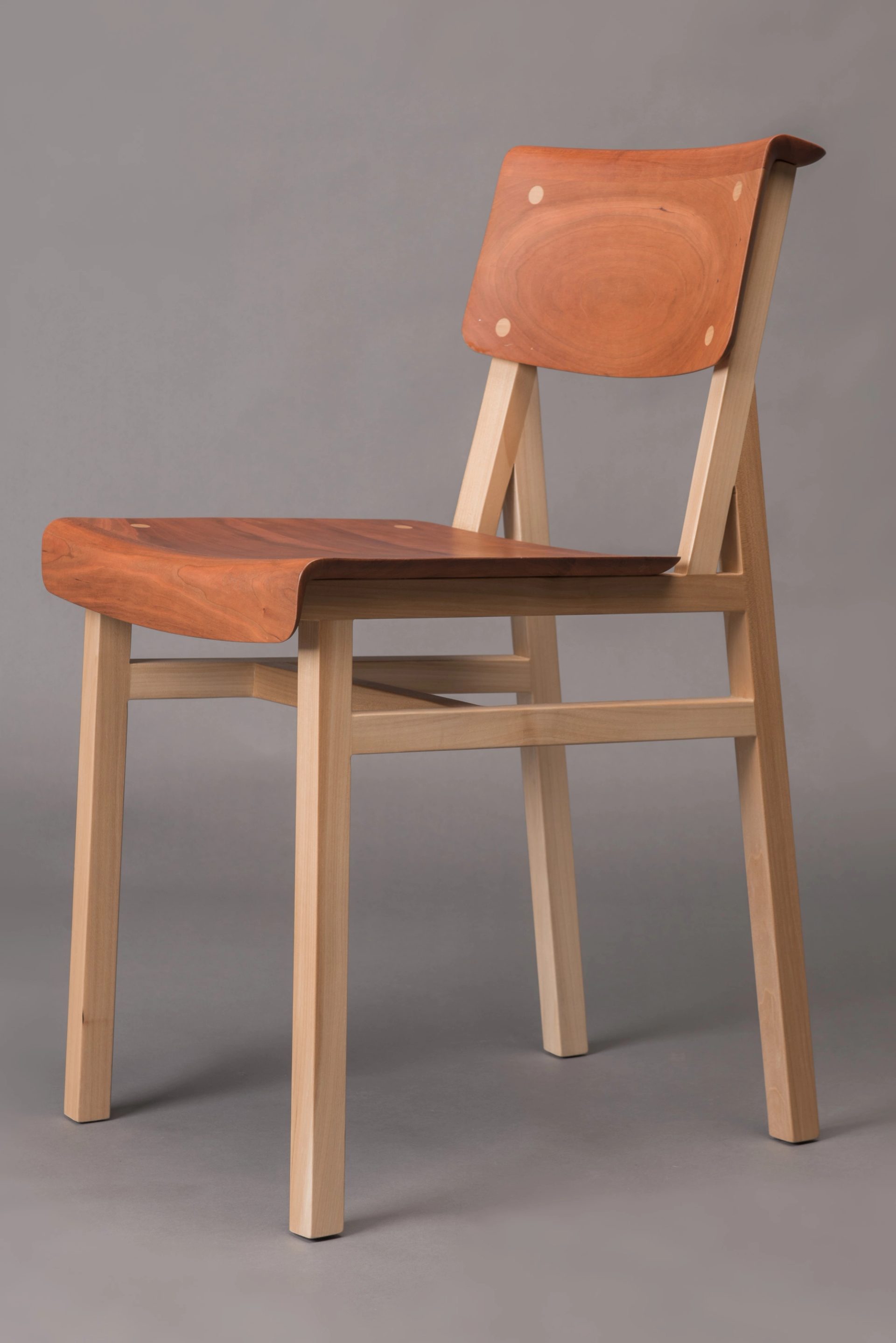 Wooden chair in photo studio.