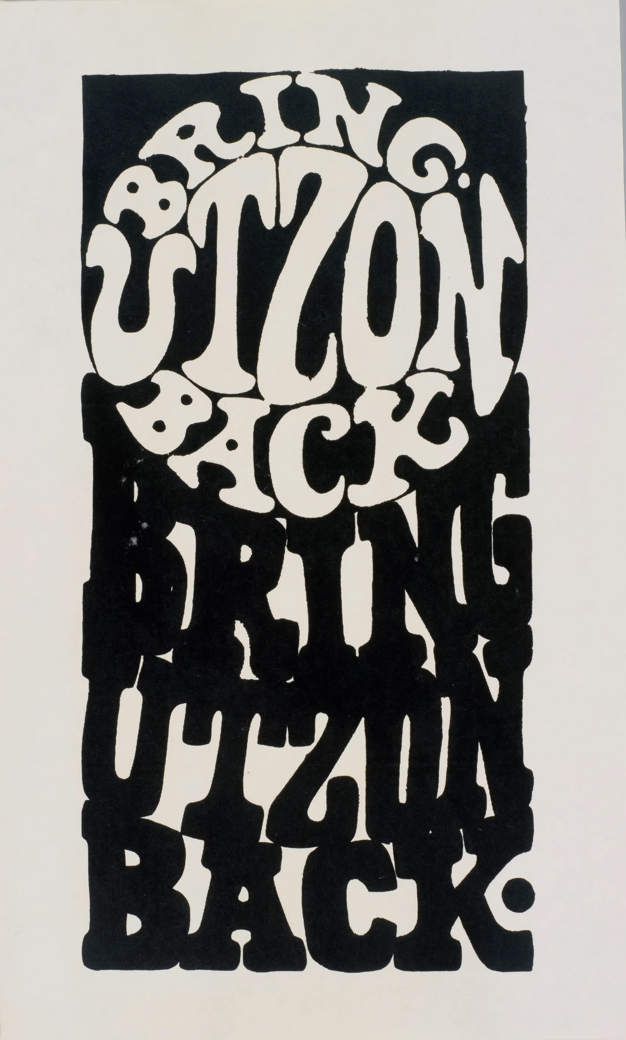 Poster with bold black and red features, saying 'Bring Back Utzon'