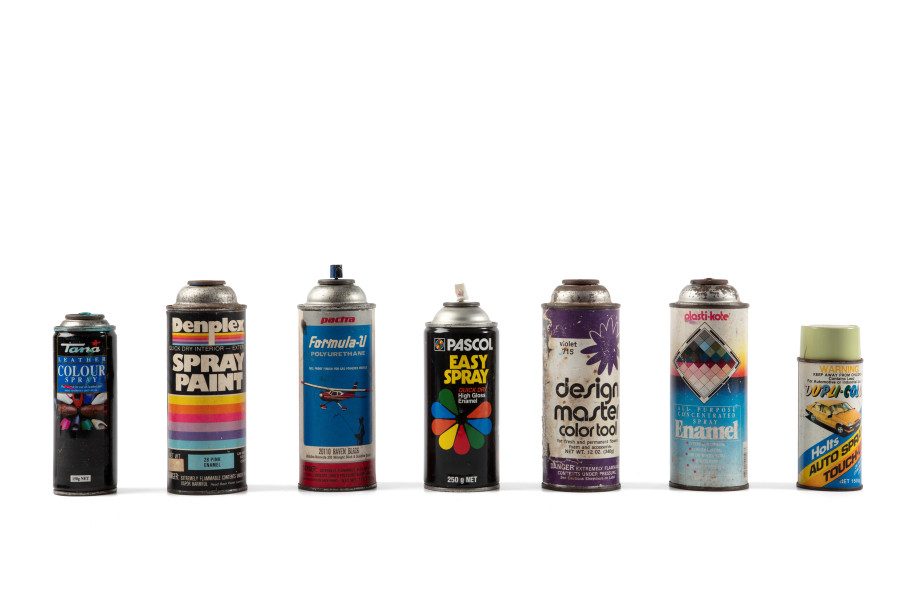 Aerosol paint cans used by Spice