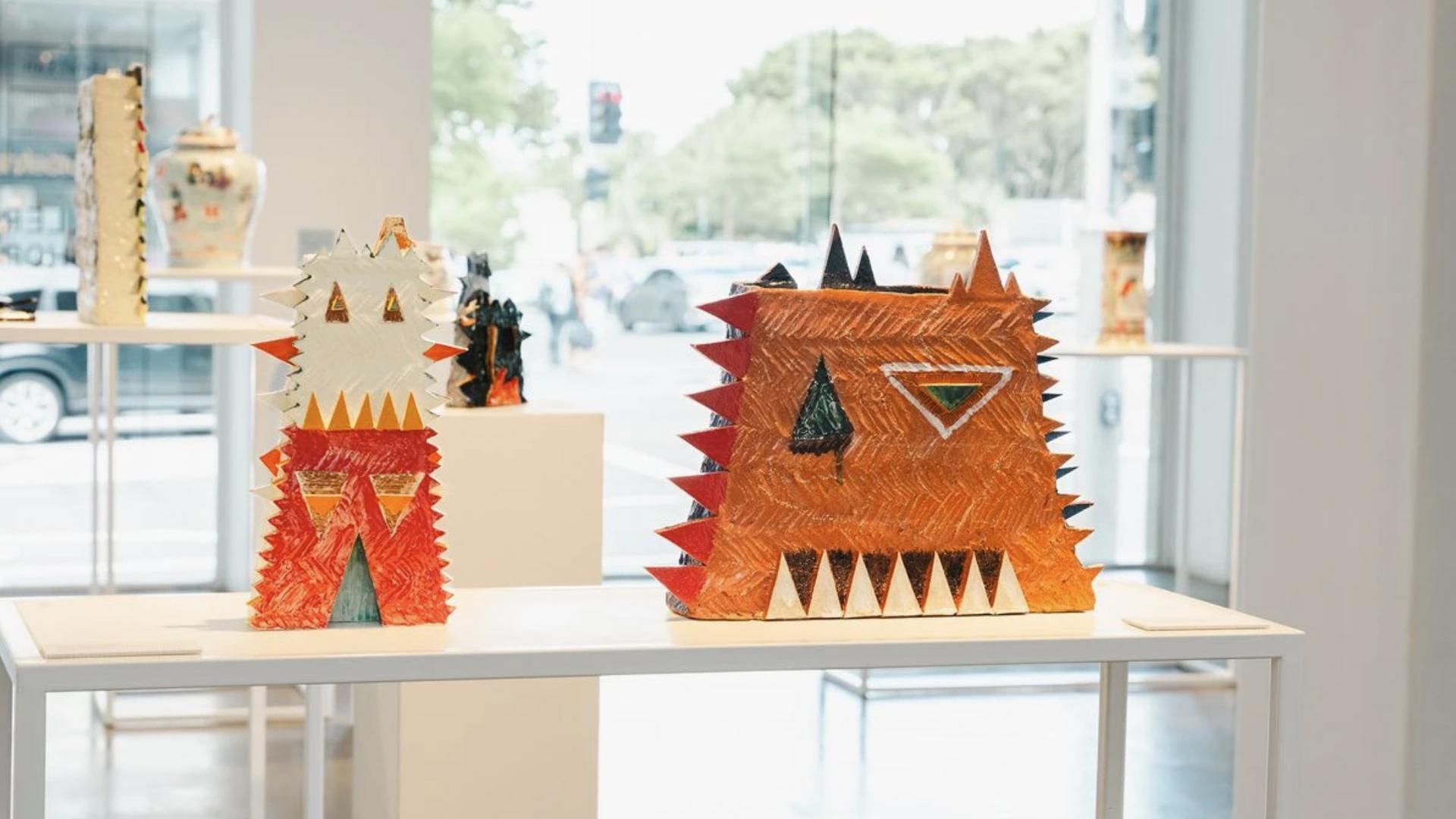 Sculptures in exhibition.